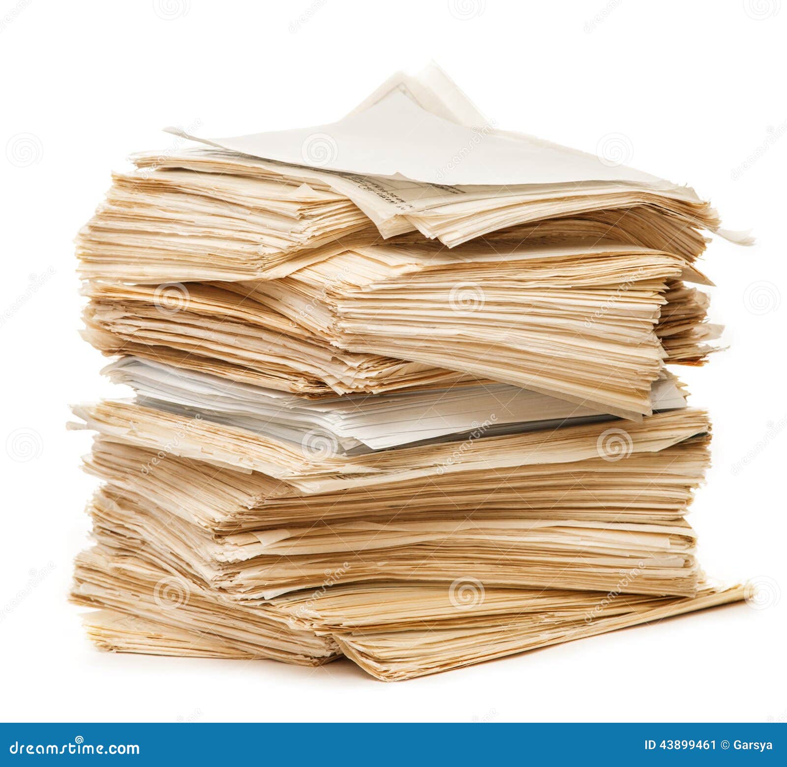 Une Grosse Pile De Piles De Papier De Vieux Papiers Photo stock - Image du  idées, bureau: 196473372