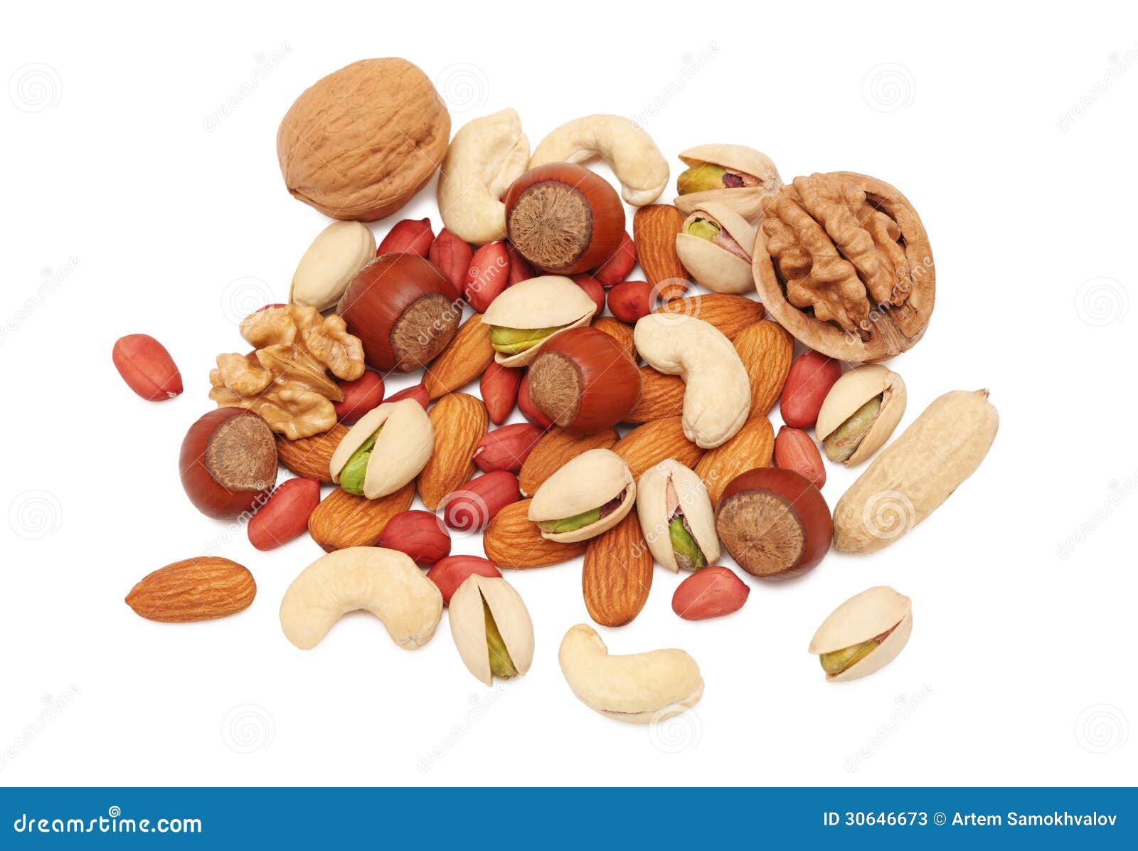pile from different kinds of nuts ()