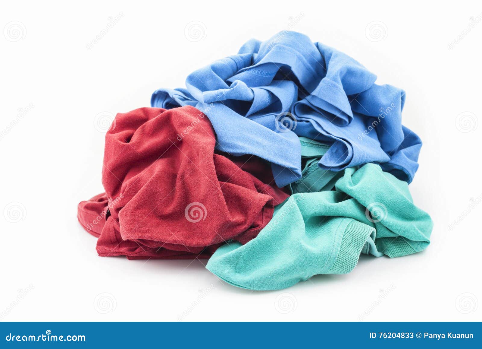 Pile of Dirty Laundry Isolated on White. Stock Image Image of stained