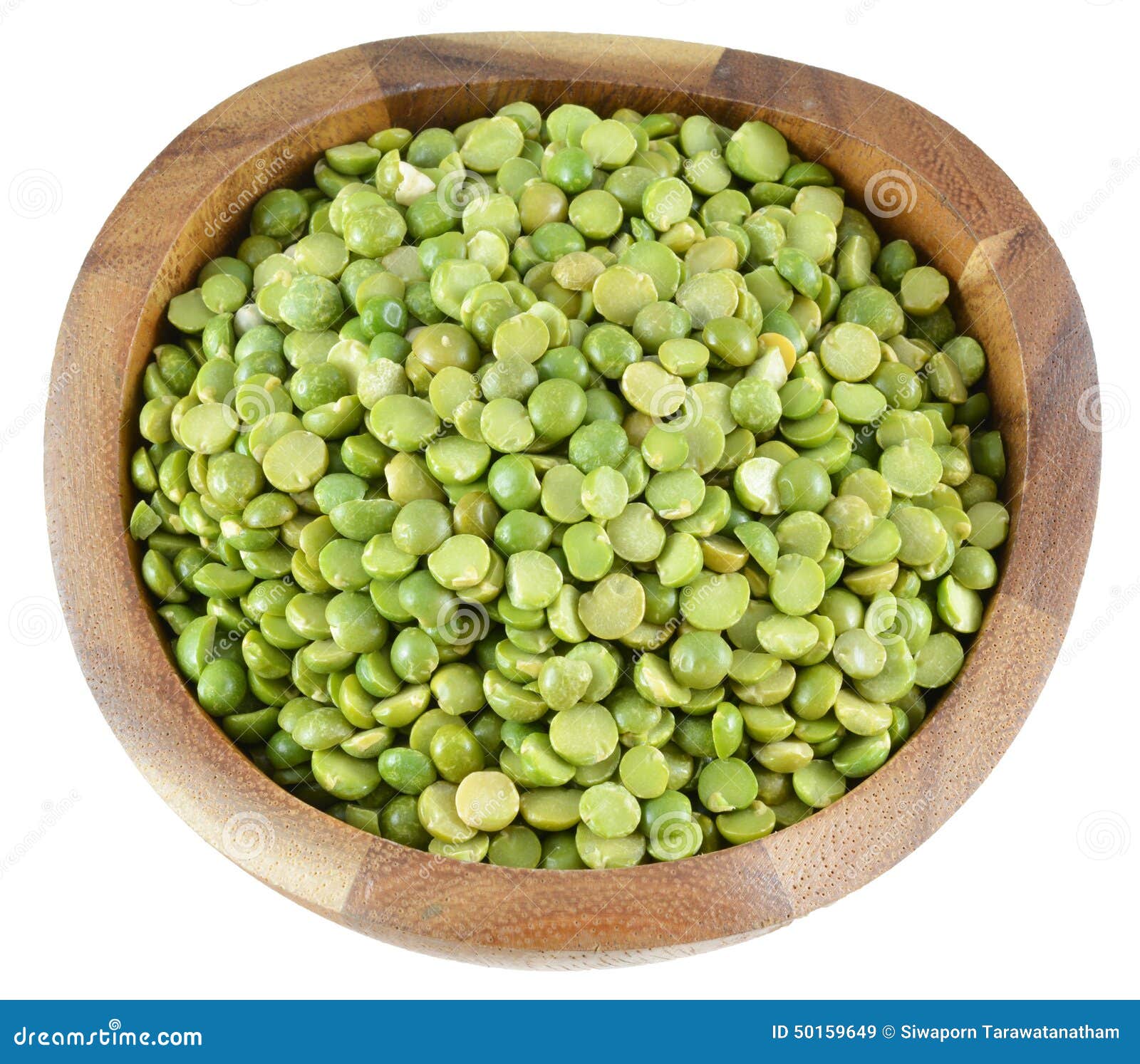 Pile of Dry Green Peas Isolated on a White Background Stock Image
