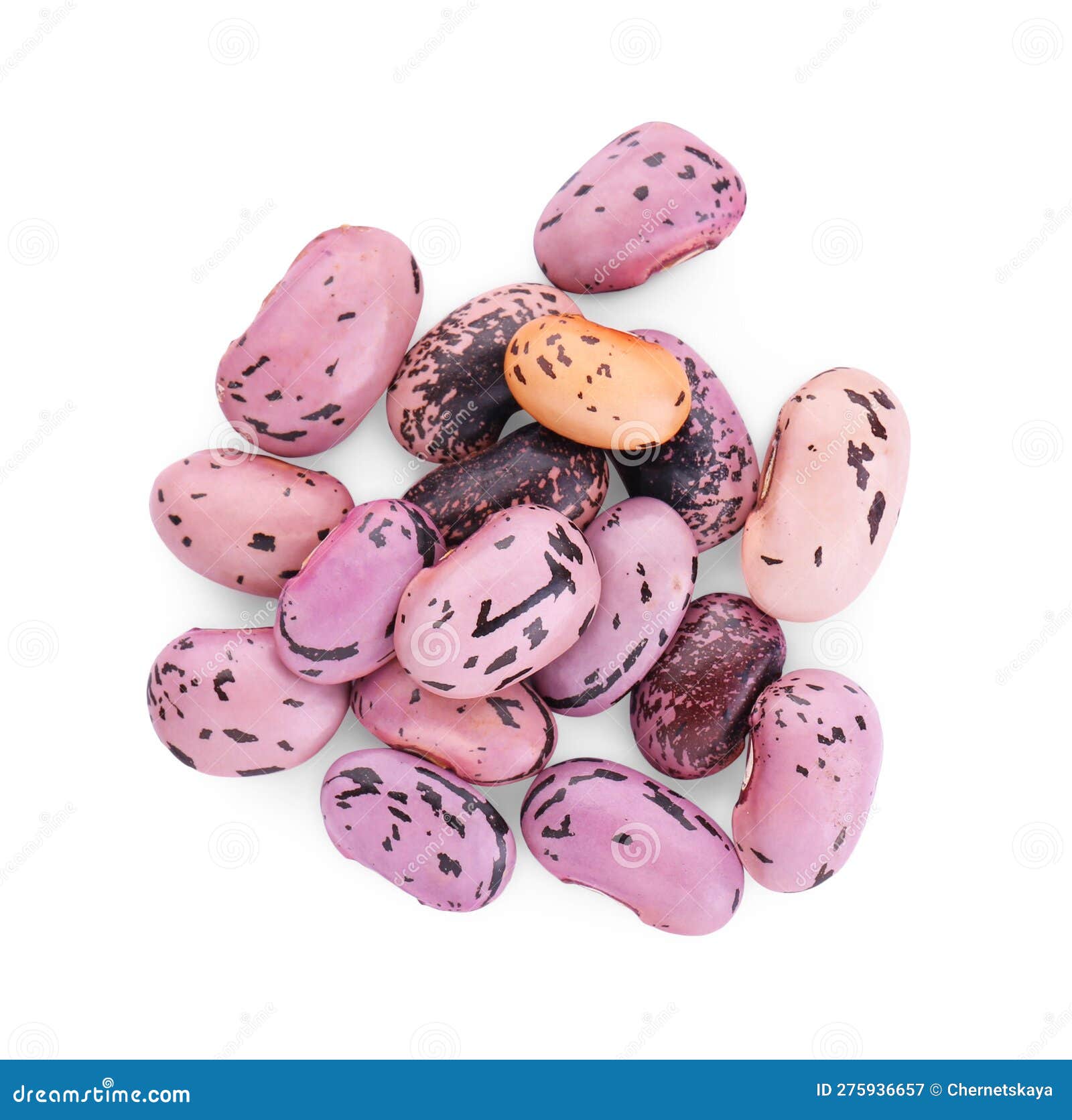 Pile of Dry Kidney Beans on White Background, Top View Stock Image