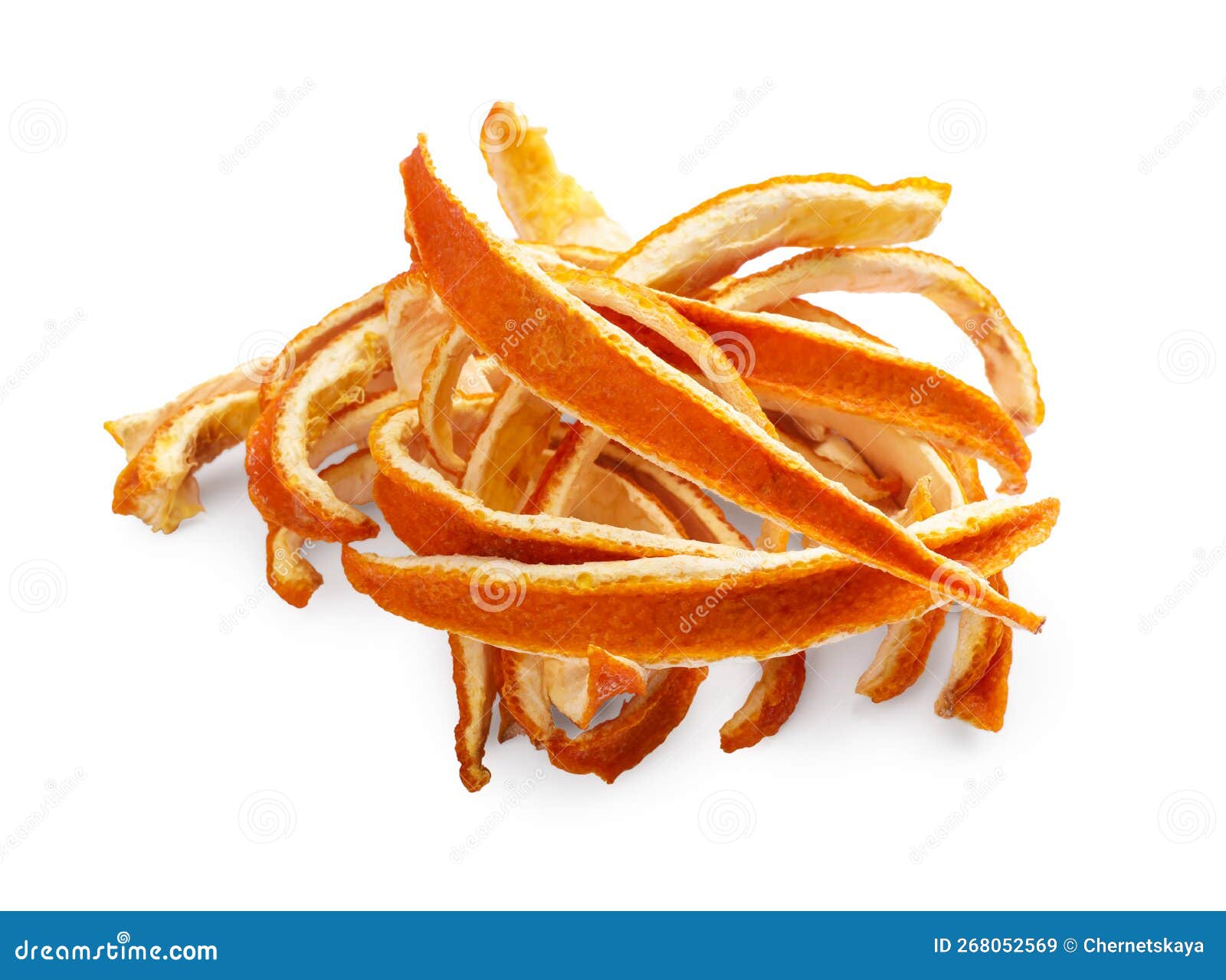Pile of Dry Orange Peels on White Background Stock Image Image of