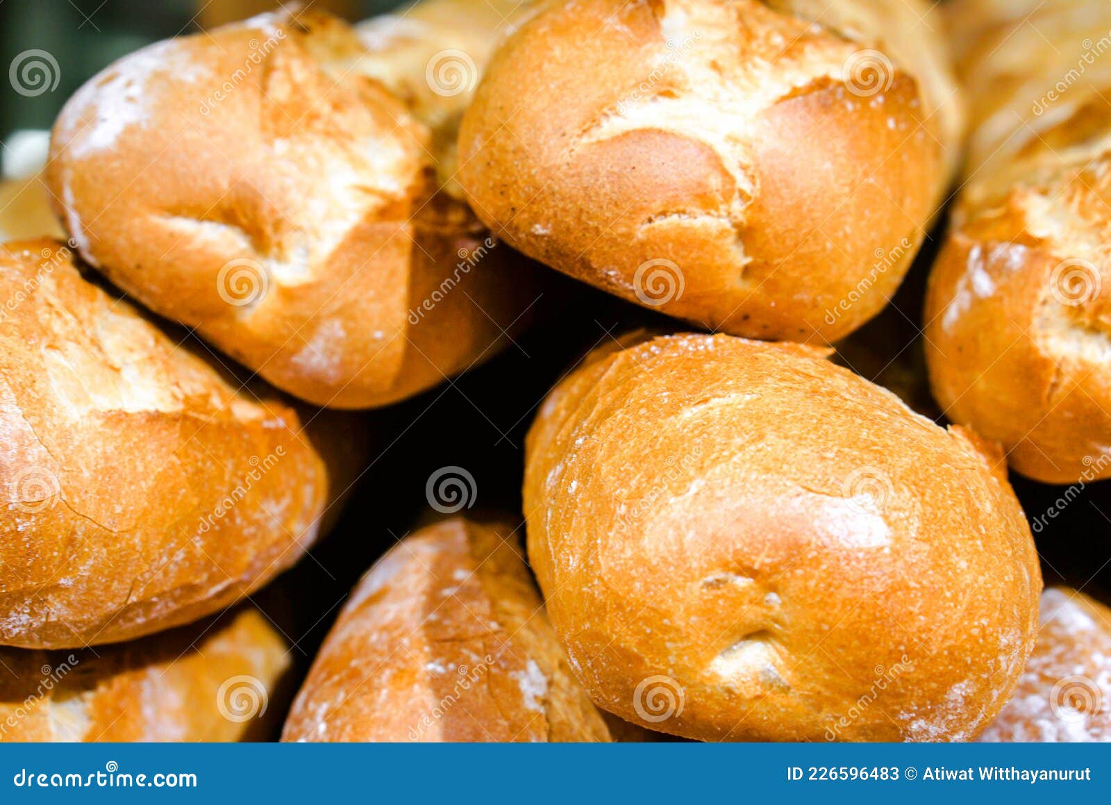 Pile of French Bread on Shelf in Bakery Stock Image Image of detail
