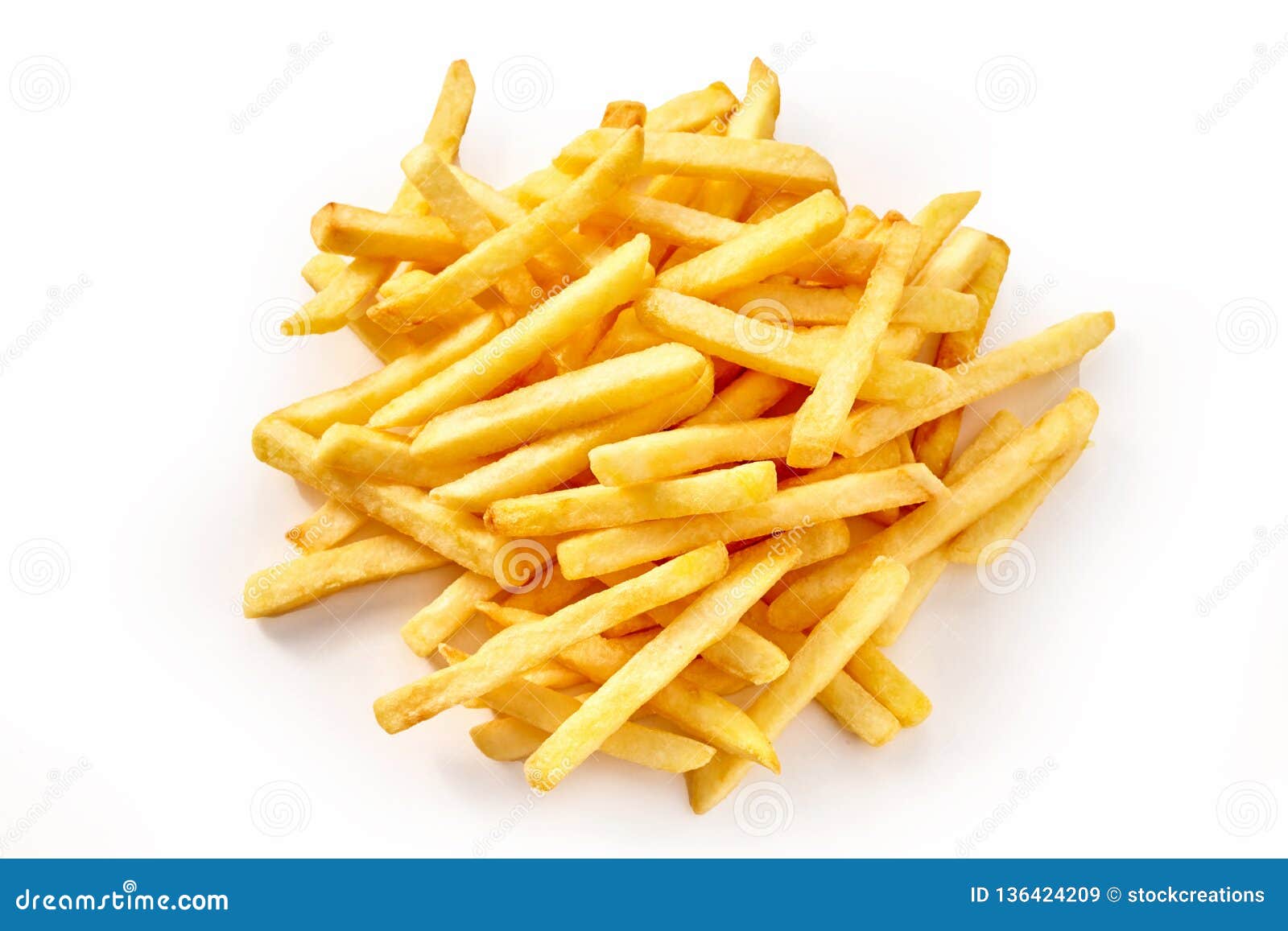 pile of french fries from above