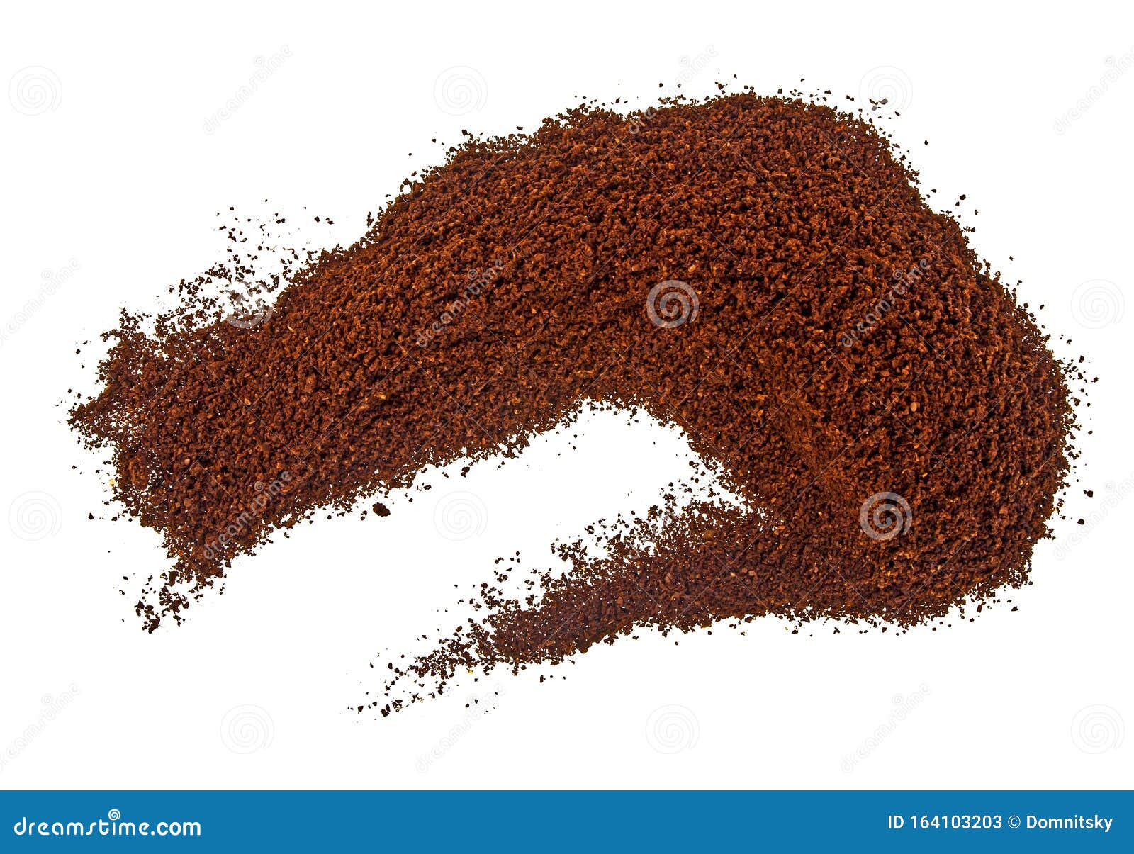 Pile Of Fresh Ground Coffee Powder Isolated On White Background Stock