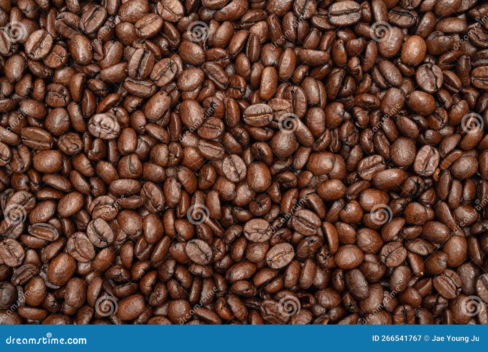 A Pile of Freshly Roasted Coffee Beans. Top View Stock Image Image of
