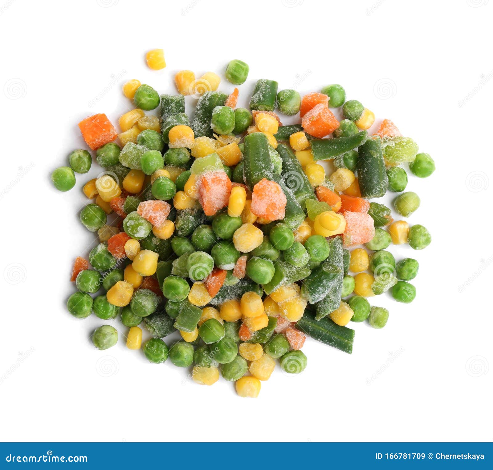 Pile of Frozen Vegetables Isolated on White Stock Image Image of