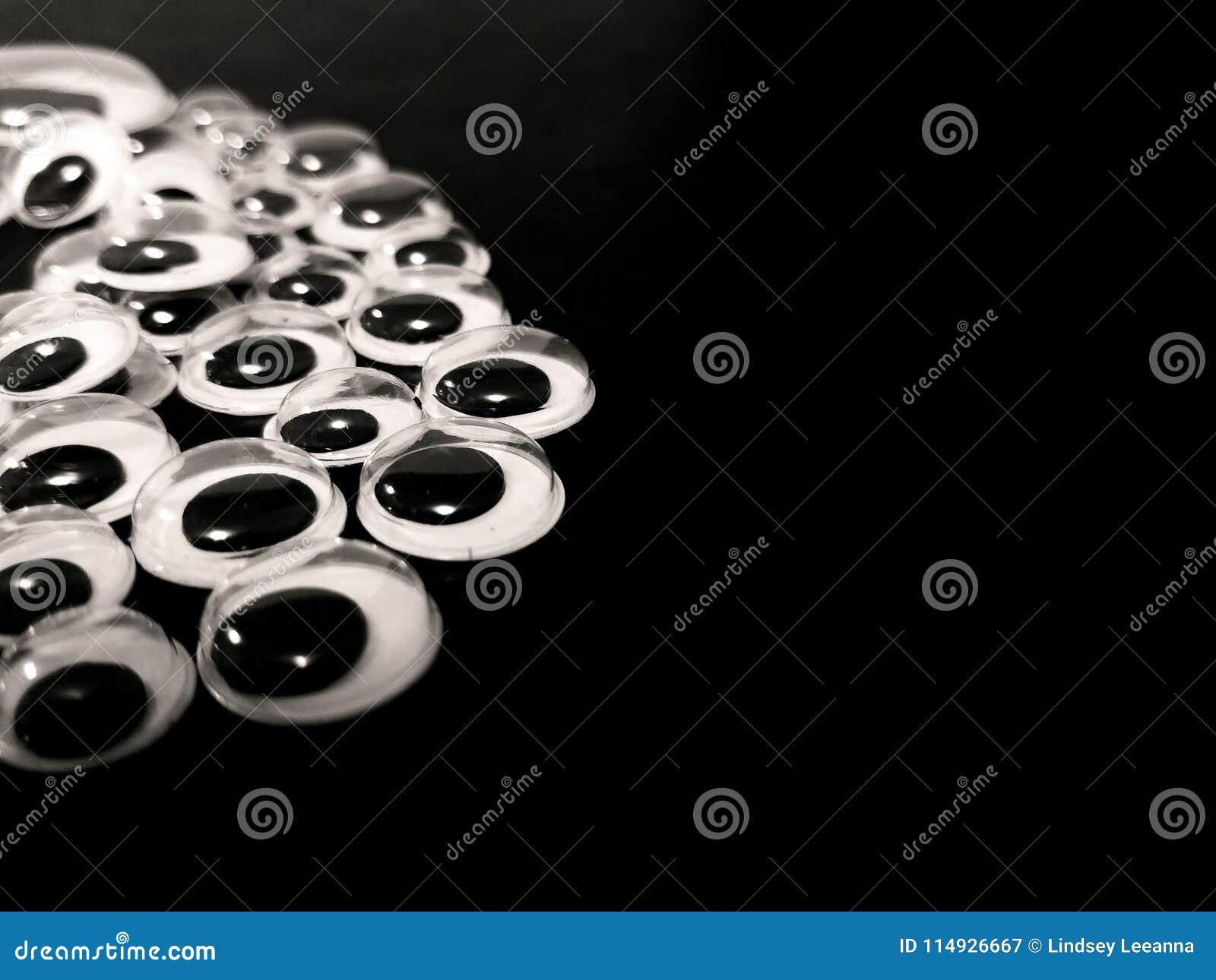 Googly Eyes Wiggle Eyes Isolated On Black And White Display Stock