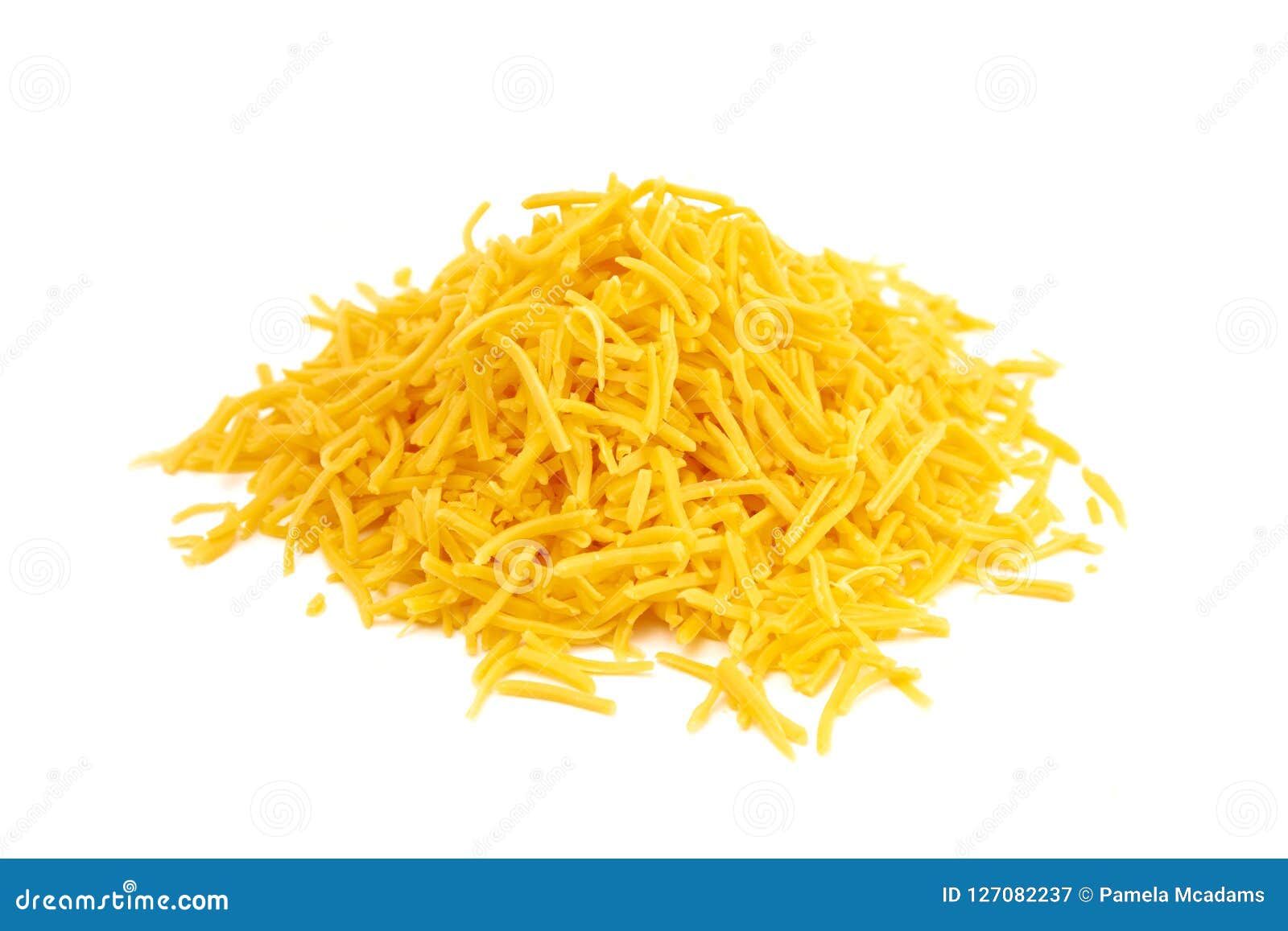 Pile of Grated Cheddar Cheese on a White Background Stock Image Image