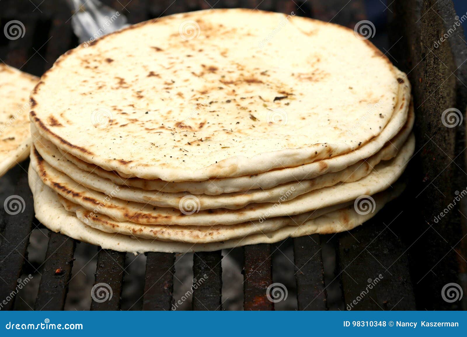 A Pile of Grilled Pita Bread Stock Photo Image of closeup, cookery