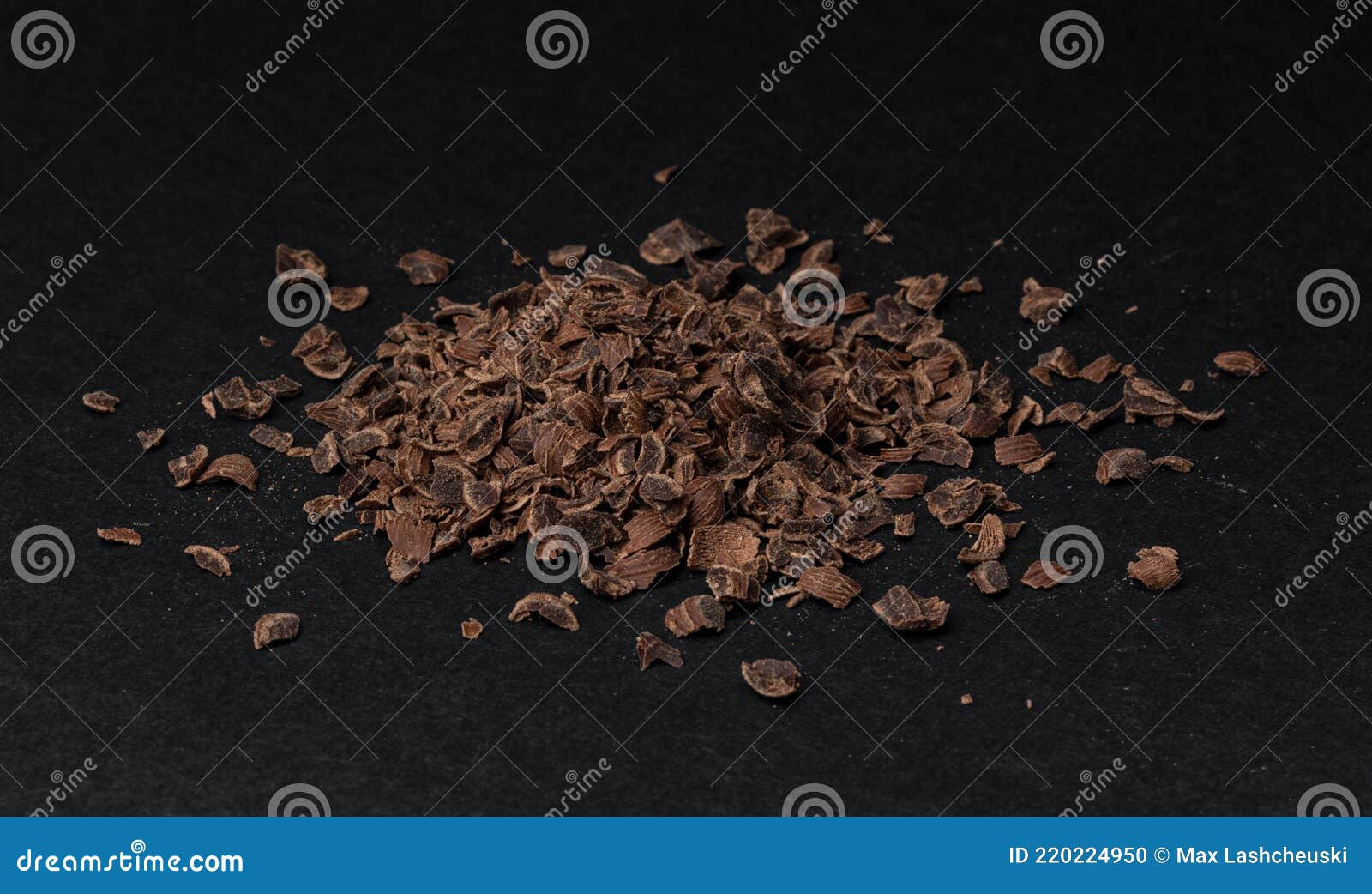Pile of Ground Chocolate on Black Background Stock Photo Image of