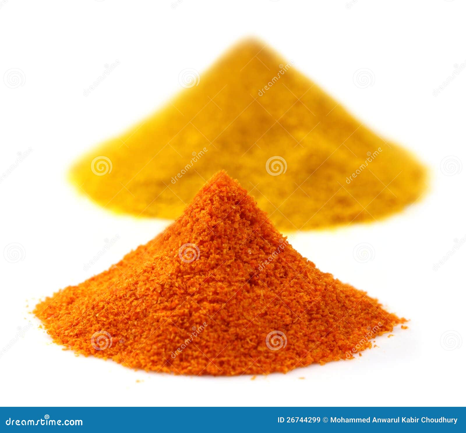 Pile of Ground Peppers and Ground Turmeric Stock Image Image of