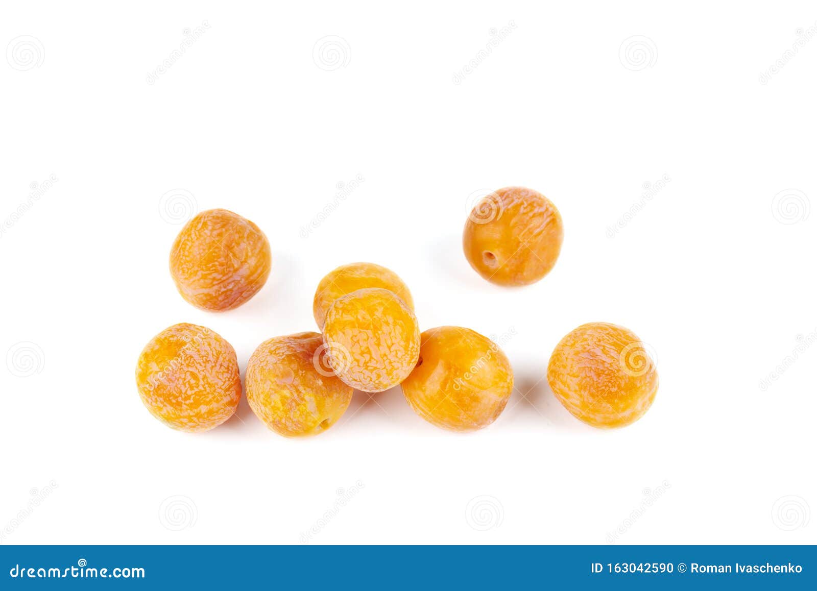 Pile of Halfdried Yellow Cherry Plums Isolated Stock Photo Image of