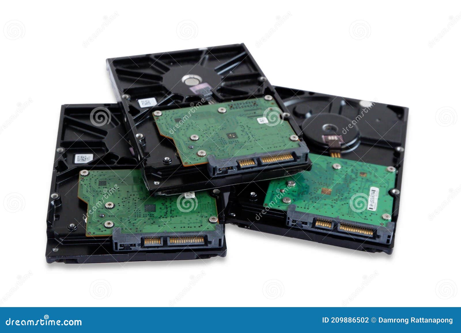 Pile of Hard Disk Drive for Desktop Pc Computer Isolated on White