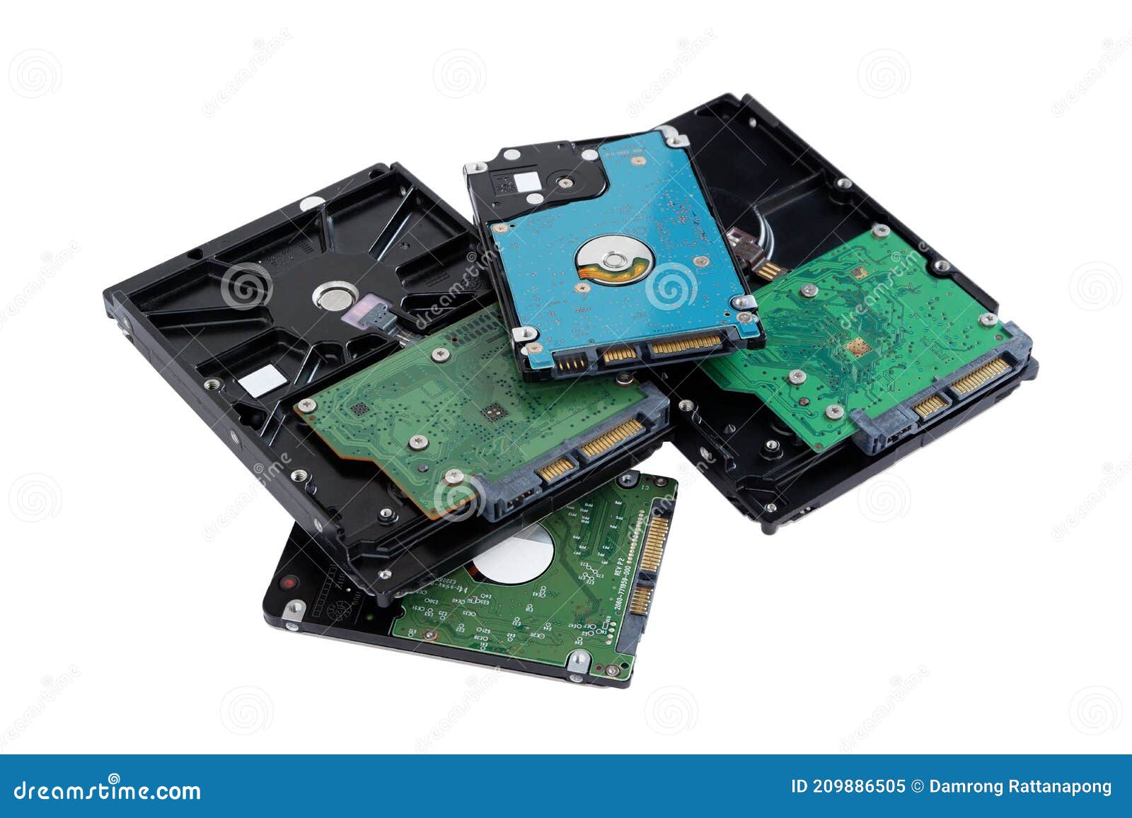 Pile of Hard Disk Drive for Desktop Pc Computer and Laptop Isolated on