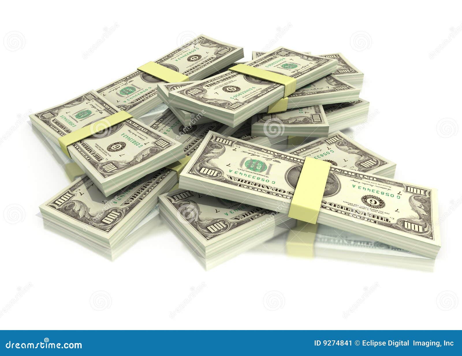 Pile Of Hundred Dollar Bill Stacks Stock Image - Image: 9274841