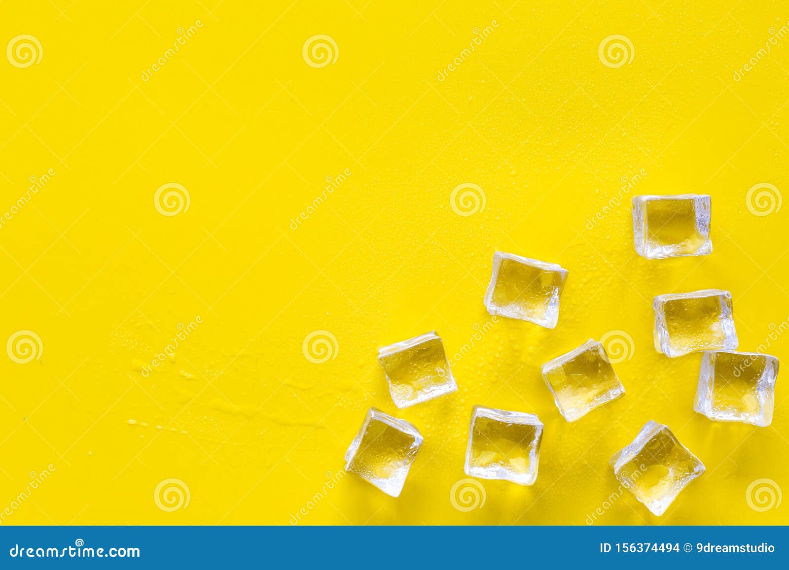 Download Pile Of Ice Cubes On Yellow Bar Desk Background Top View Mock-up Stock Photo - Image of cold ...