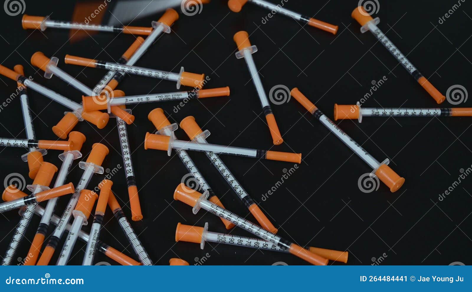 Pile of Insulin Needles with Orange Caps Stock Video Video of blood
