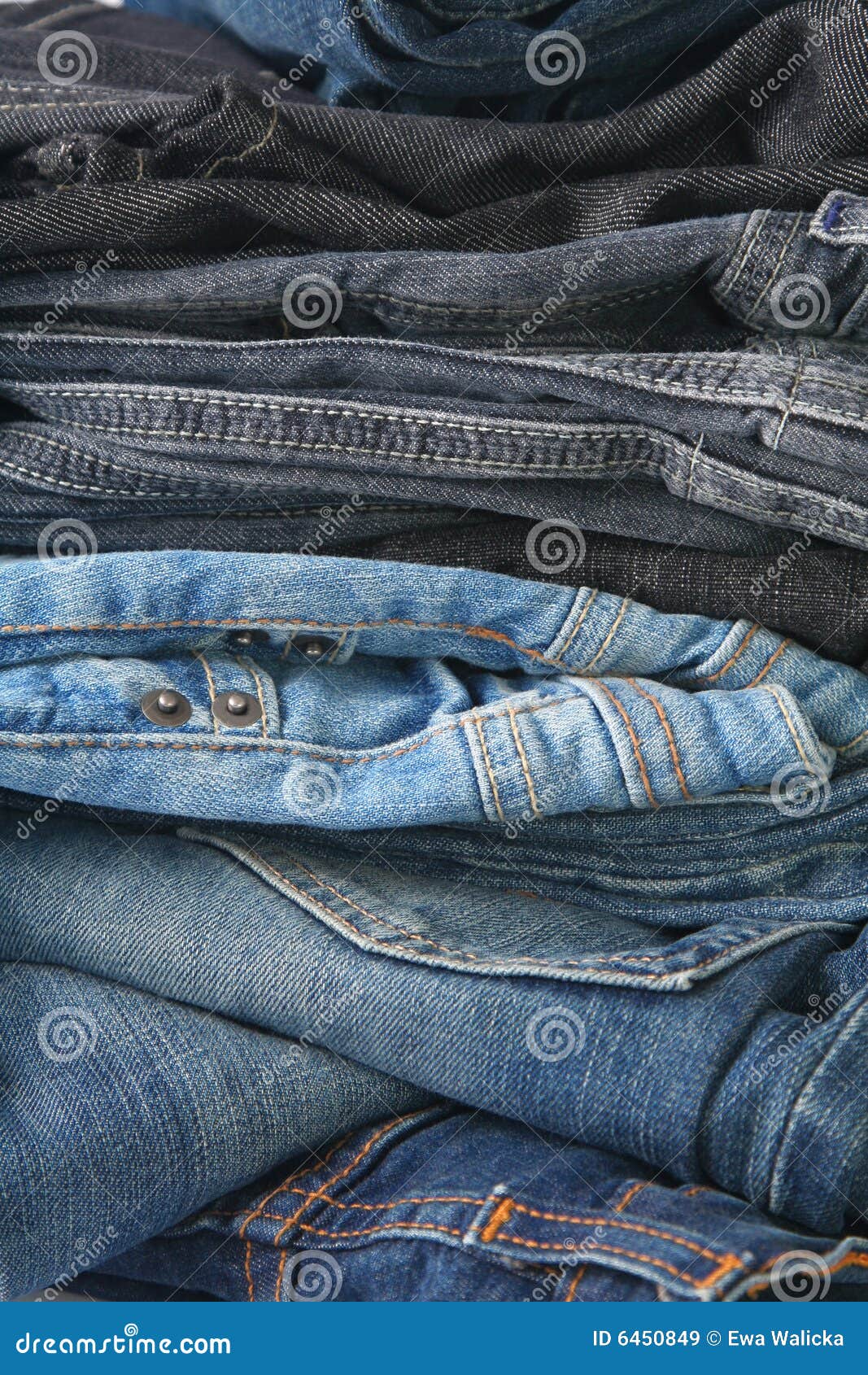 Pile of jeans stock image. Image of material, fabric, cotton - 6450849