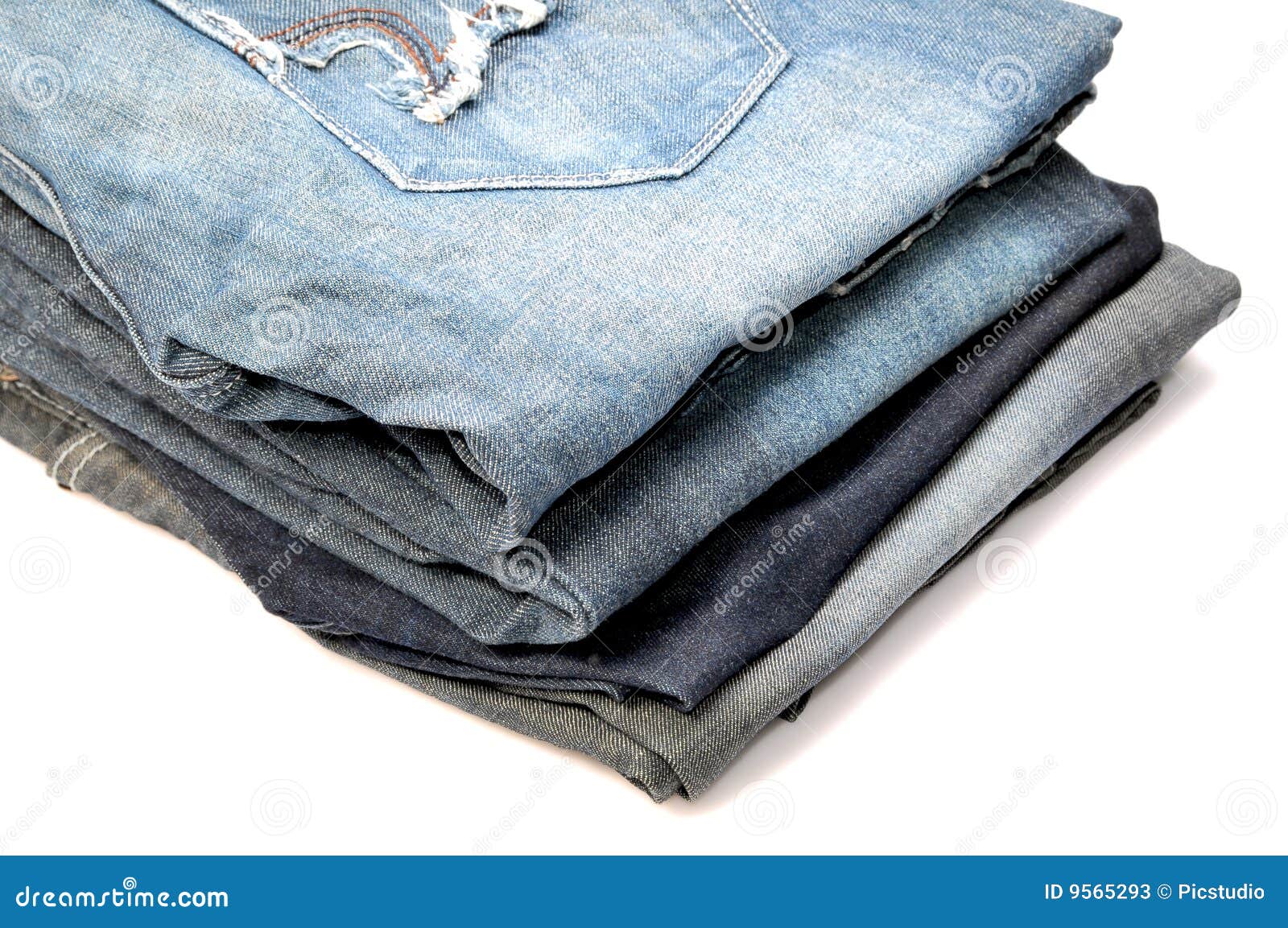 Pile of jeans stock image. Image of fabric, clothes, pocket - 9565293