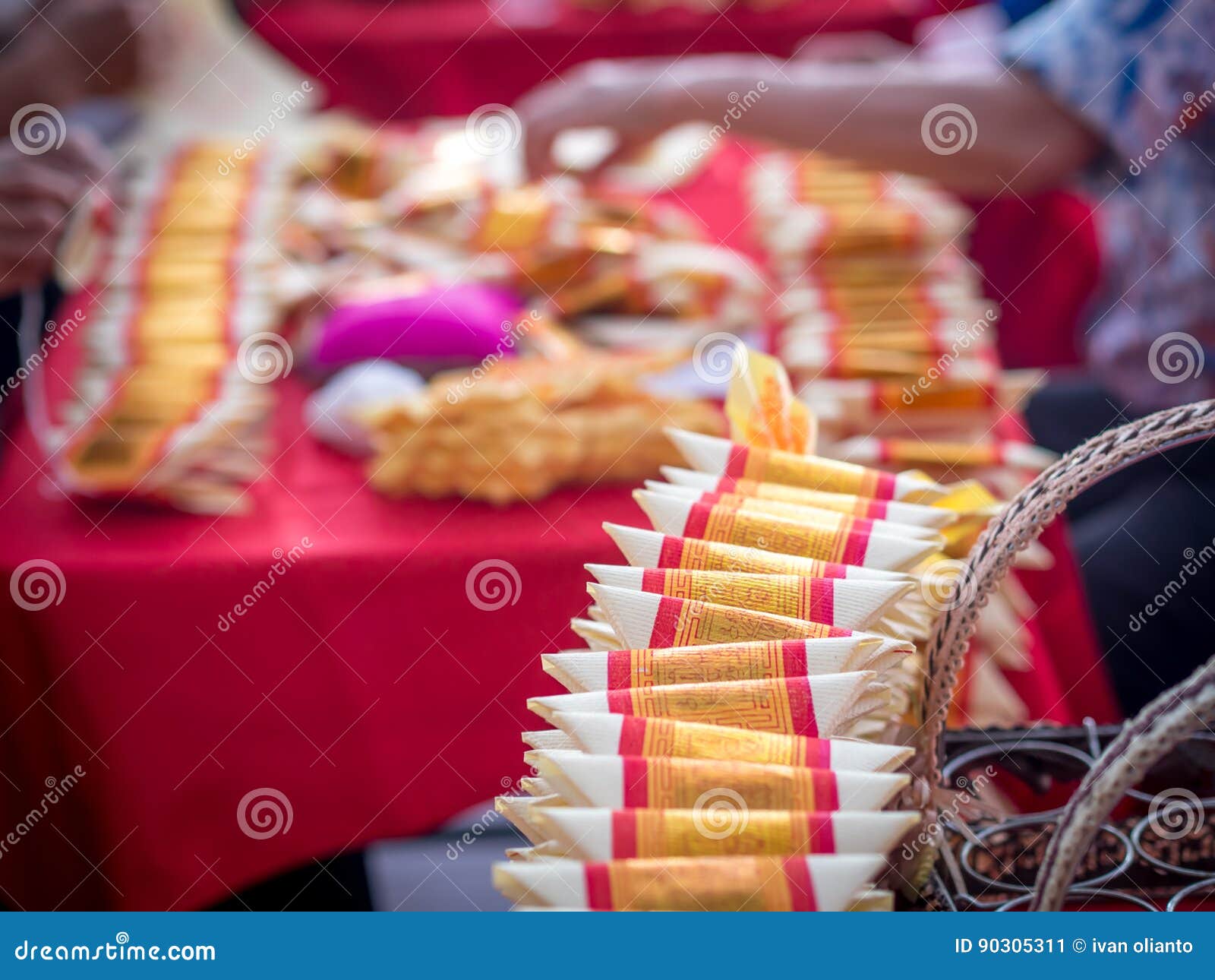 Pile of Joss Paper / Gold Paper Stock Image Image of folded, heap