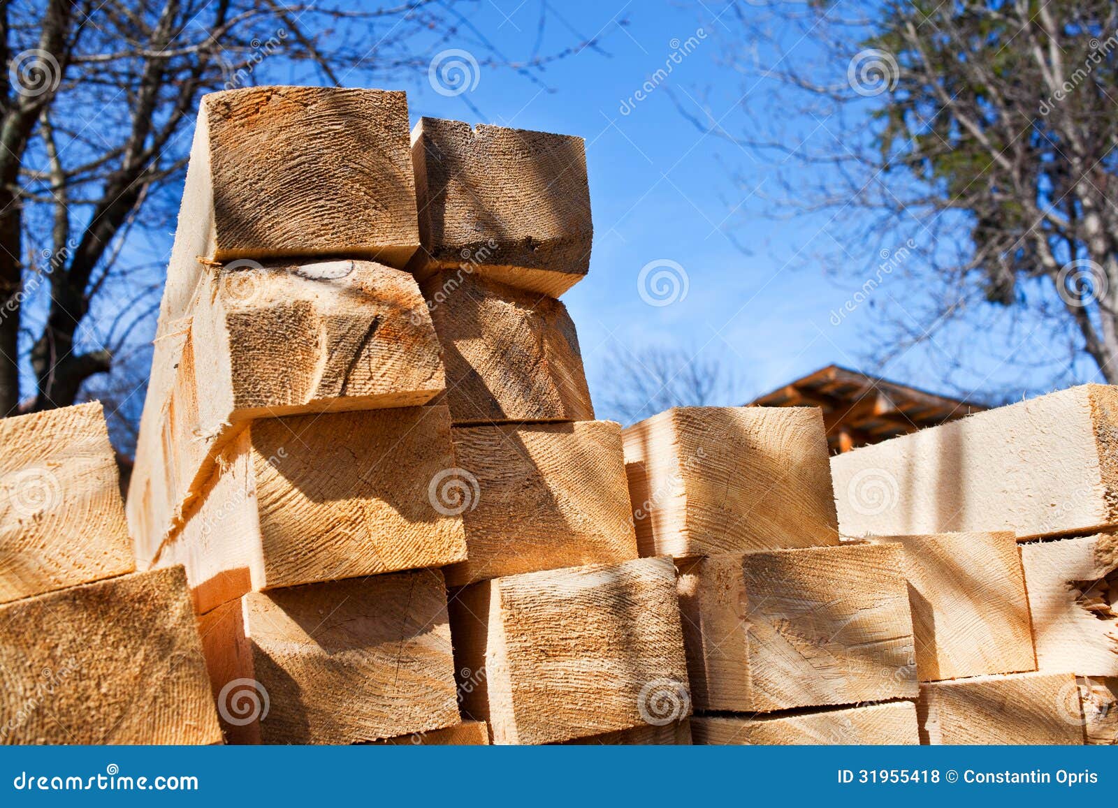 Pile of lumber stock photo. Image of boards, lumber, materials 31955418