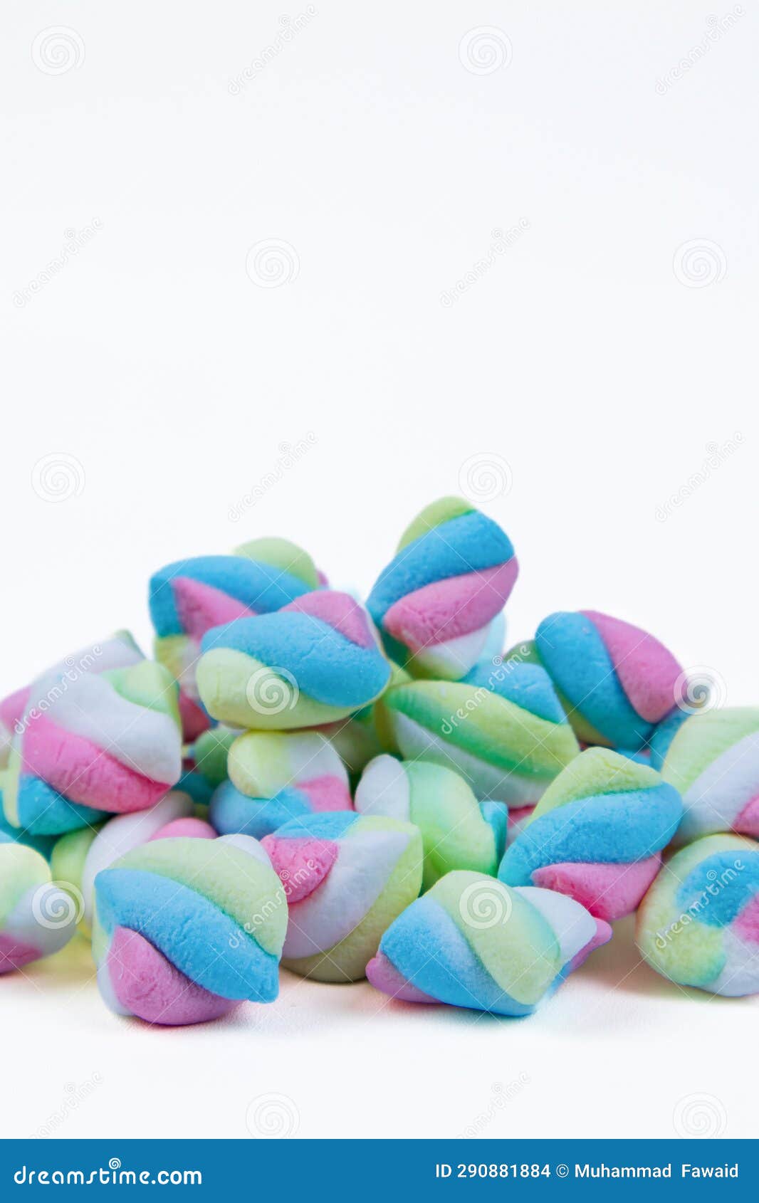 Pile of Marshmallow Candy on White Background Stock Photo Image of