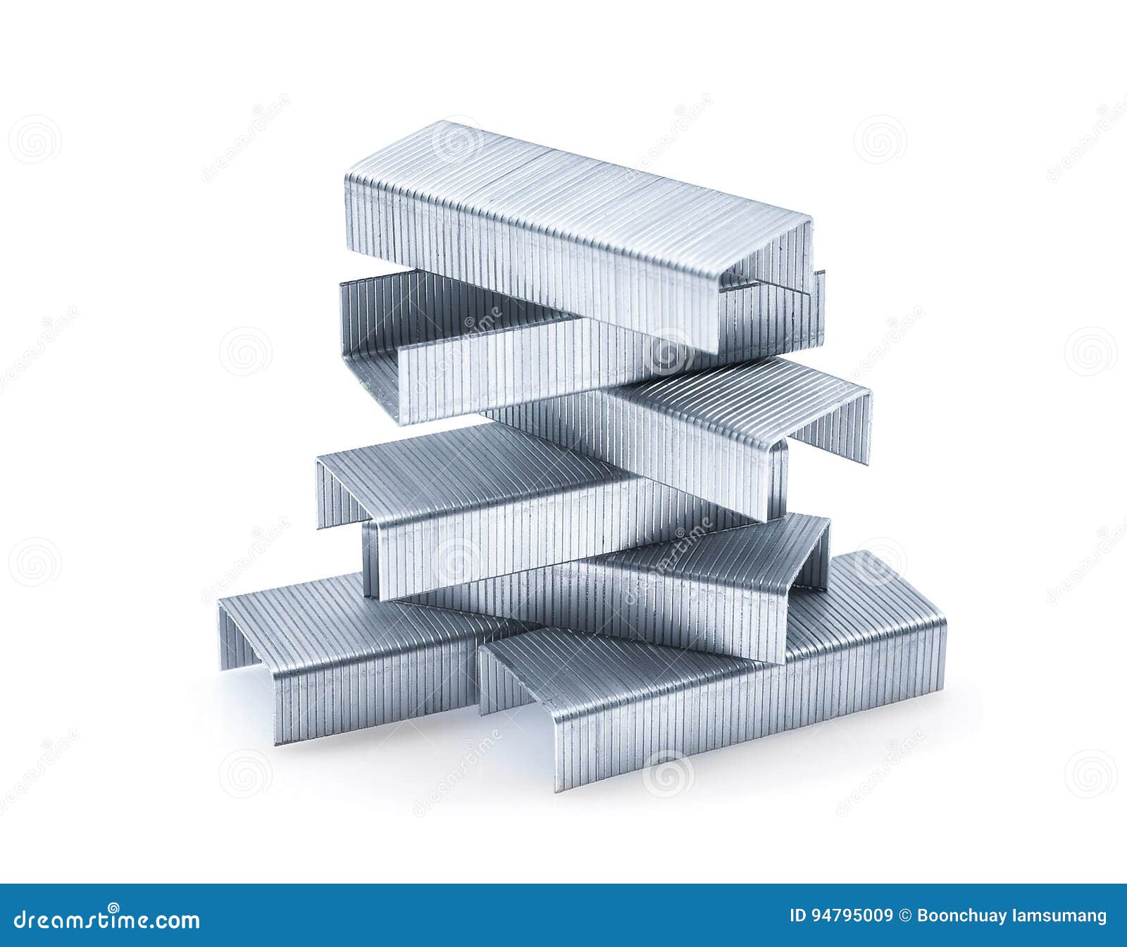 Pile of Metal Staples Isolated on White Stock Image Image of stack