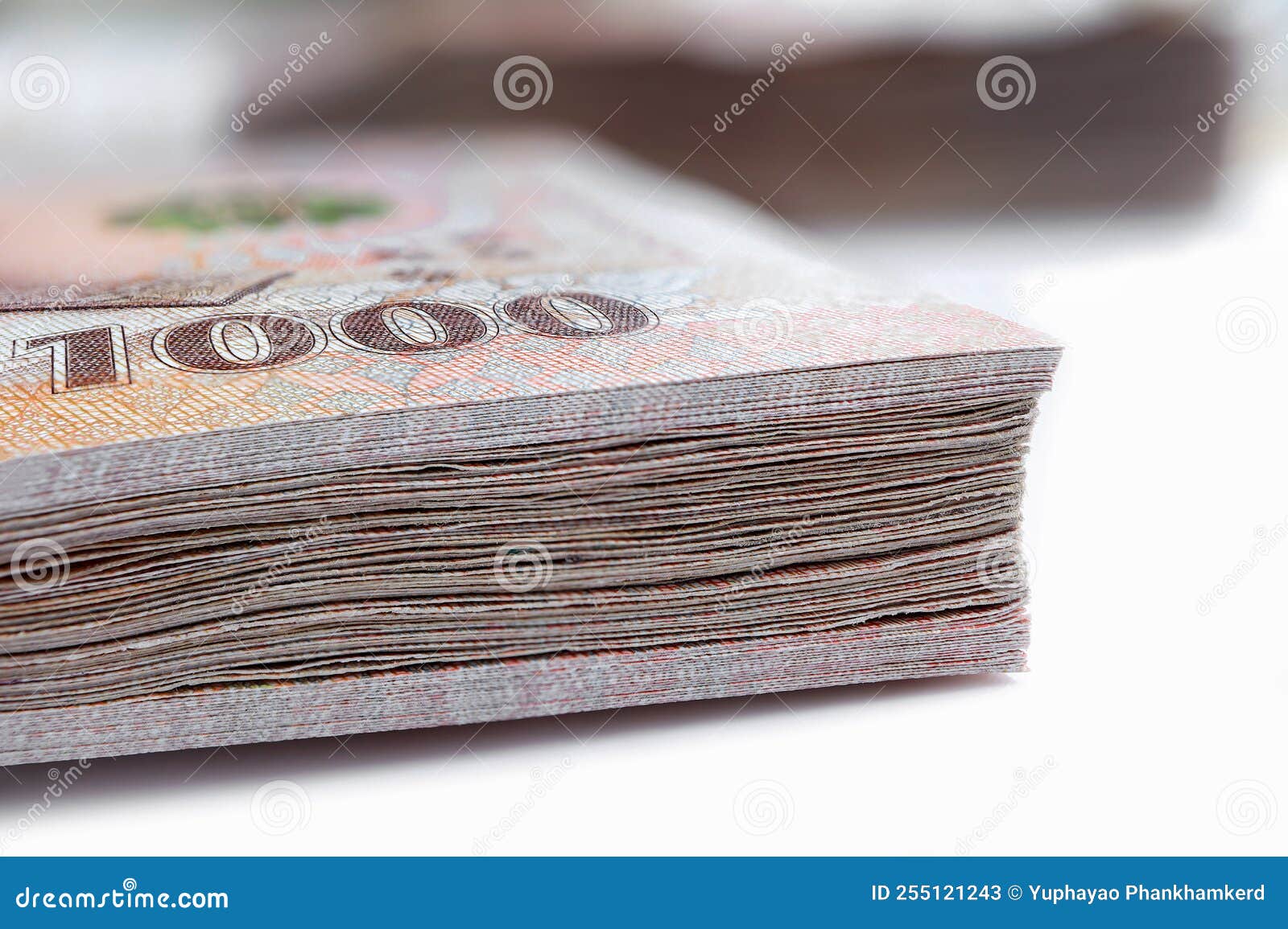 A Pile Of One Thousand Thai Baht Isolate On White Background Stock a-pile-of-one-thousand-thai-baht-isolate-on-white-background-stock