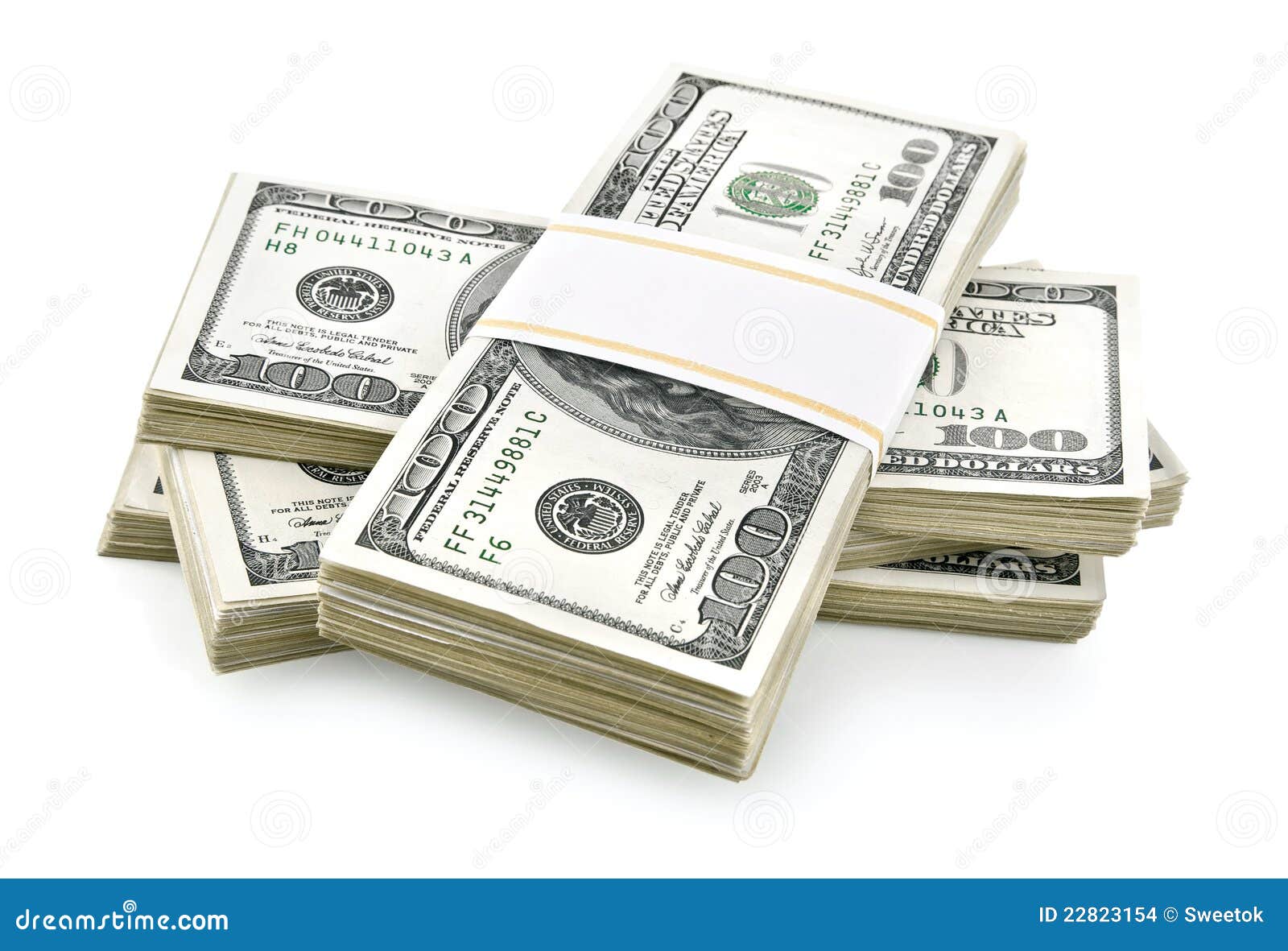Pile of Packed Dollars Money Stock Photo Image of batch, deposit