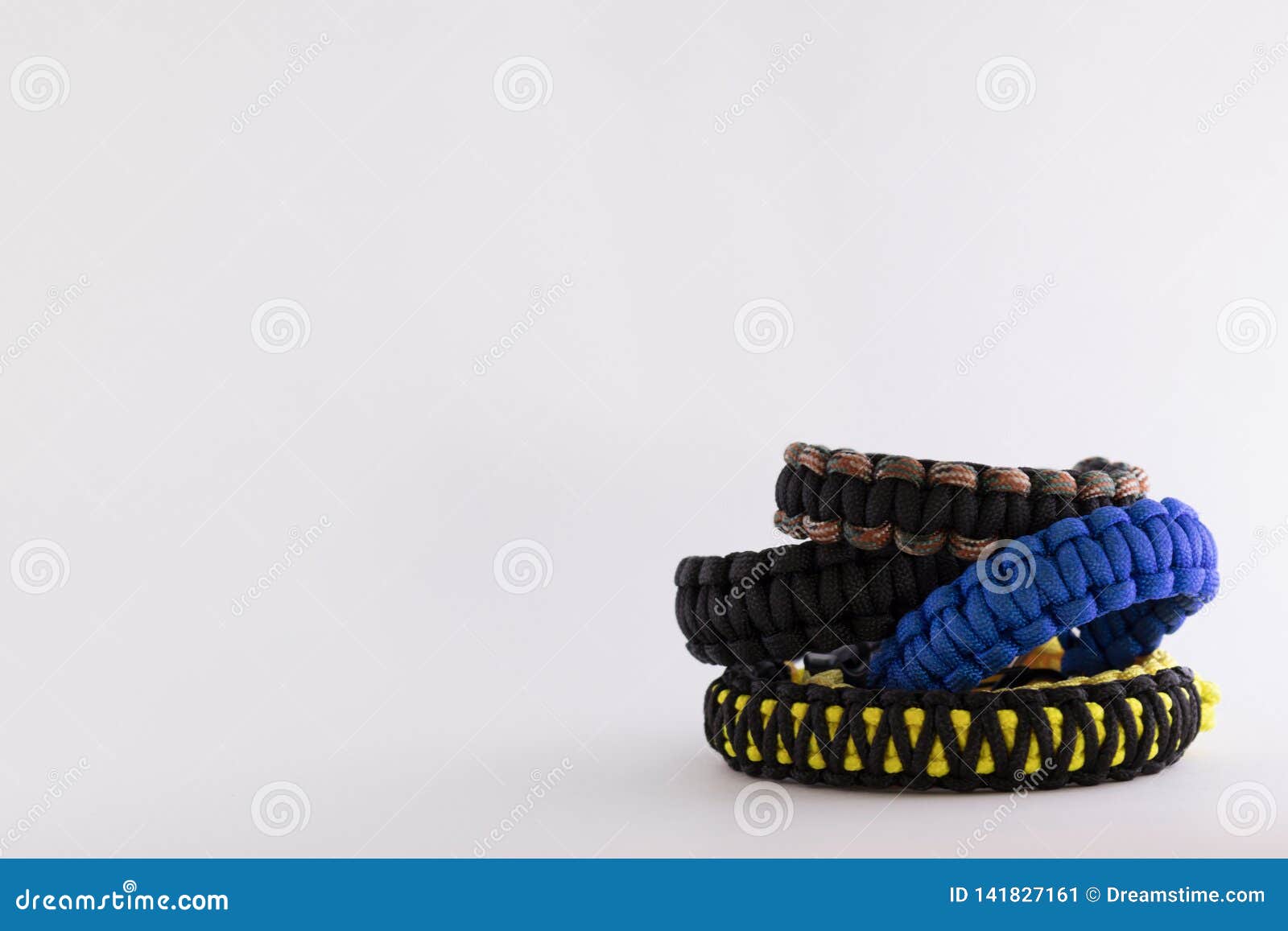 Pile of Paracord Bracelets on a Blank White Background Stock Image - Image  of braid, camouflage: 141827161