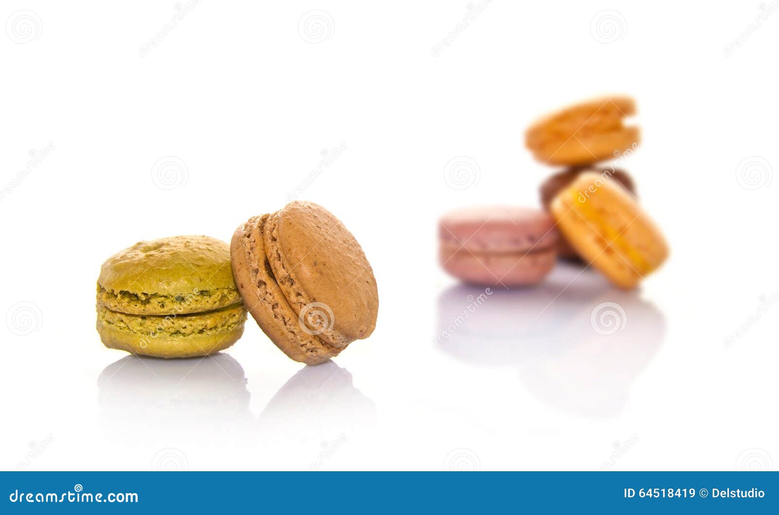 Pile of Pastel Colored French Macarons, on White Stock Image Image of