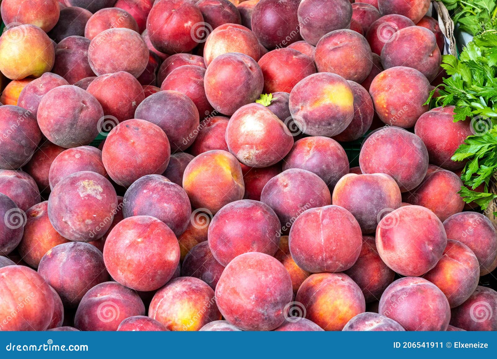 Pile of peaches for sale stock image. Image of organic 206541911