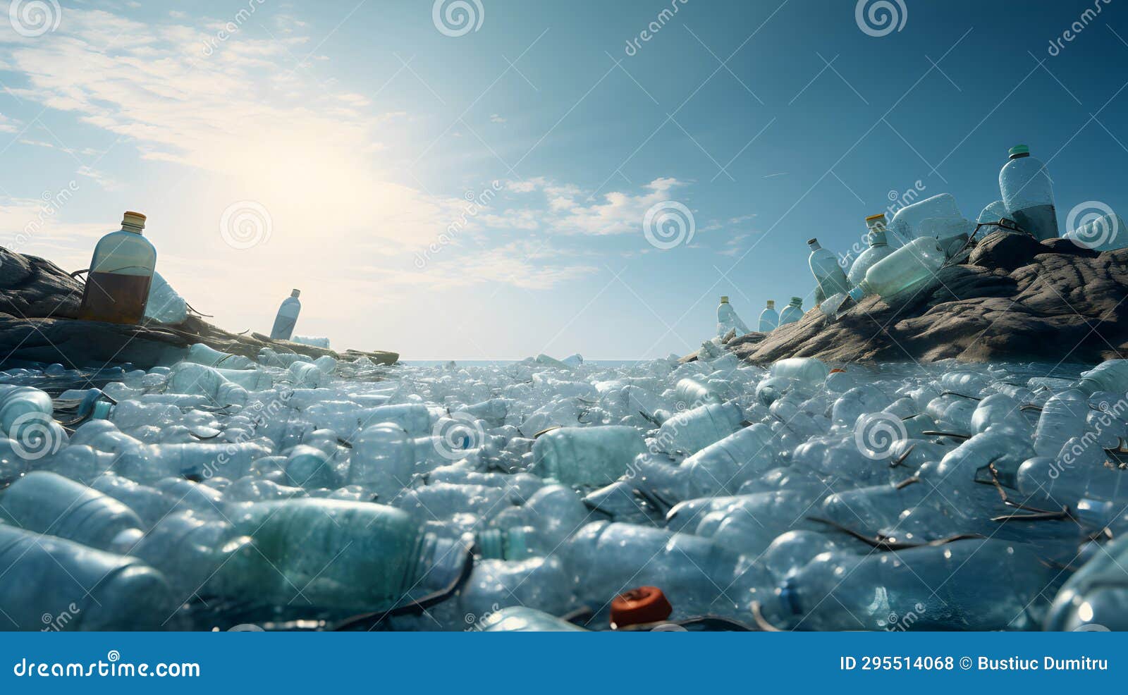 Pile of Plastic Bottles,environmental Problem Concept Stock Photo