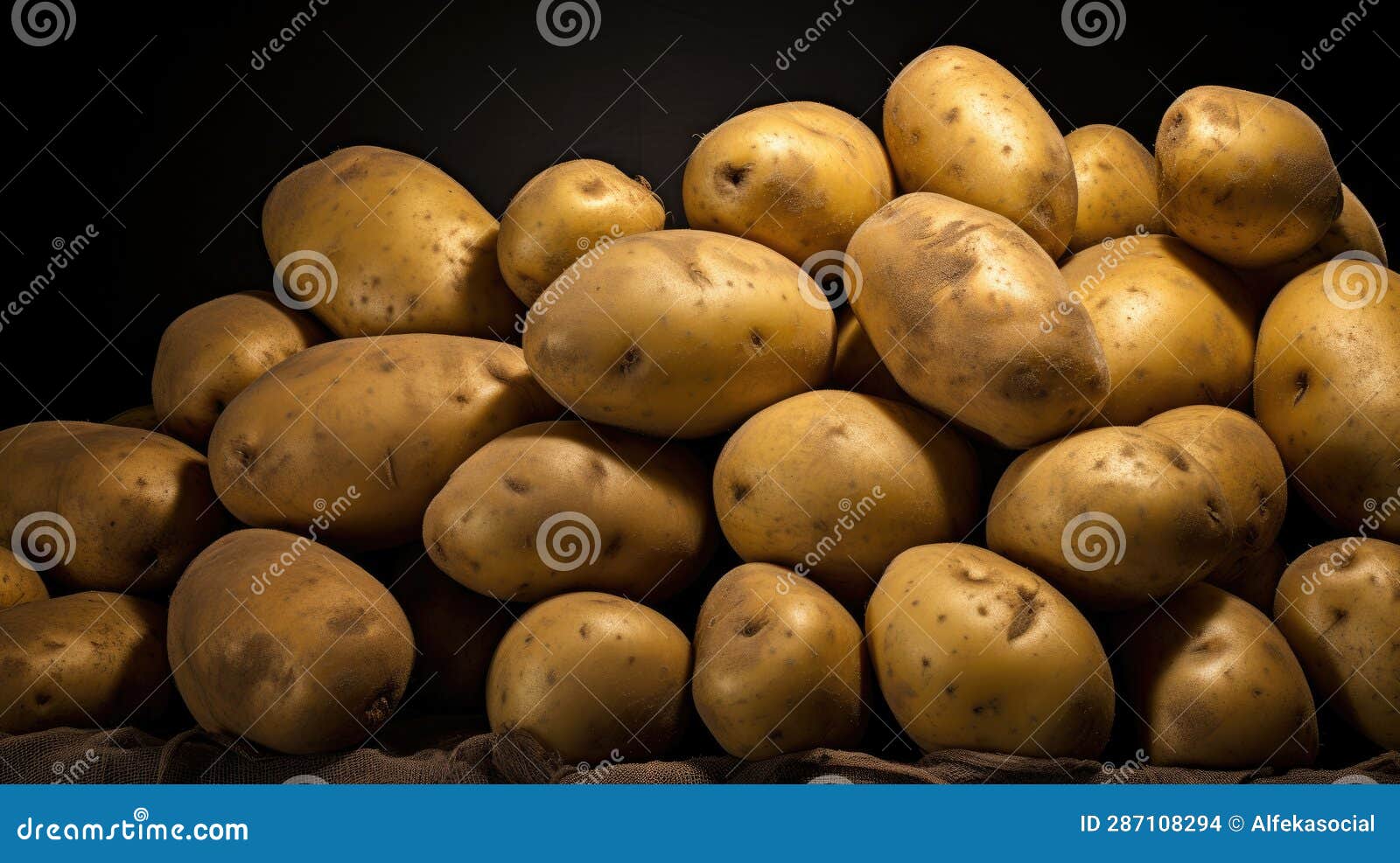 Pile of potatoes stock photo. Image of diet, isolated 287108294