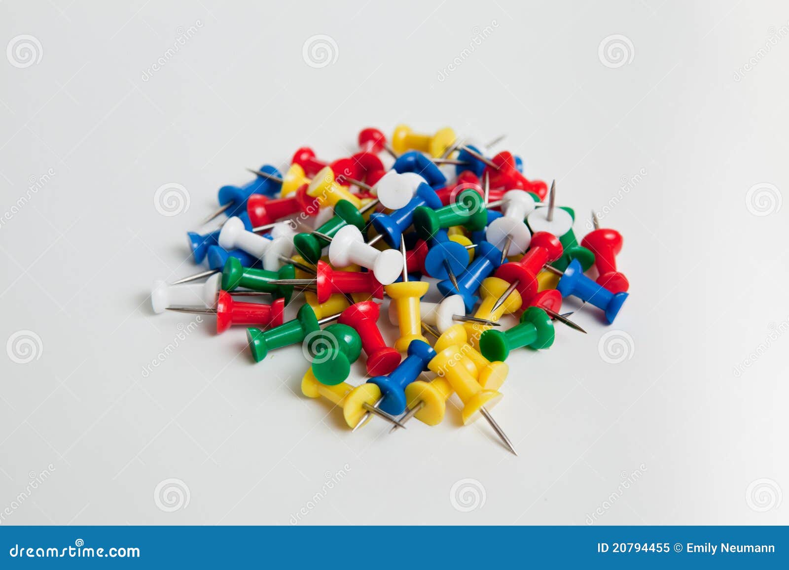 Pile of push pins stock image. Image of supplies, white 20794455