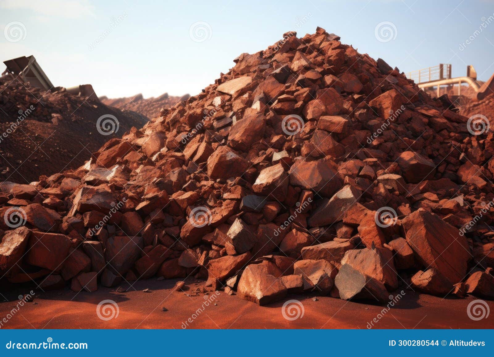 A Pile of Raw Iron Ore Ready for Processing Stock Photo Image of