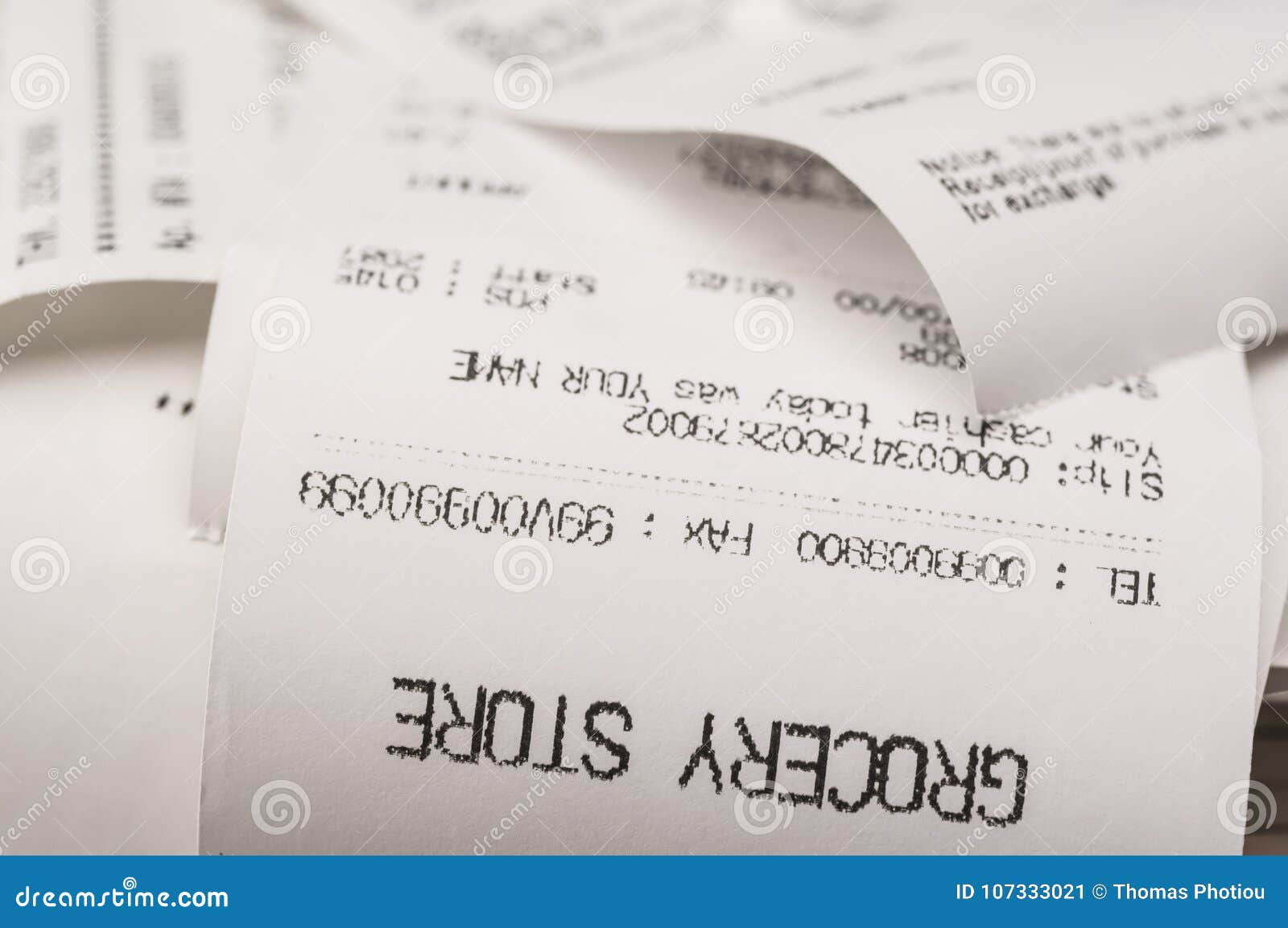 Pile of receipts stock image. Image of debt, file, business 107333021