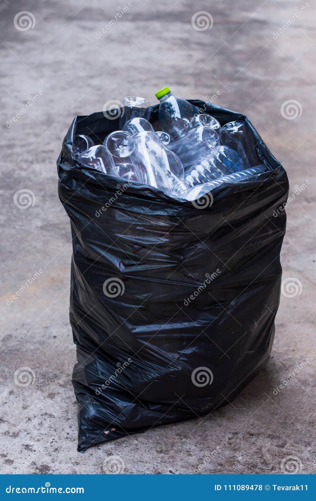 Pile Recyclable Plastic Bottles in Trash Bag Stock Photo Image of