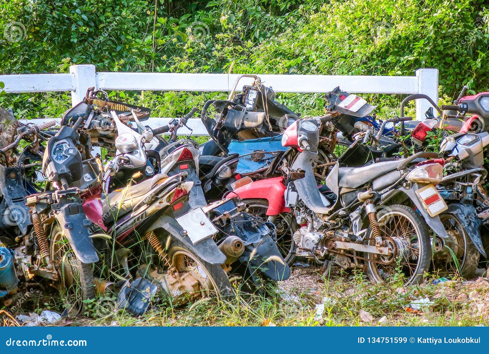 The Pile Rusty Motorcycles in the Junkyard Stock Image Image of dirty