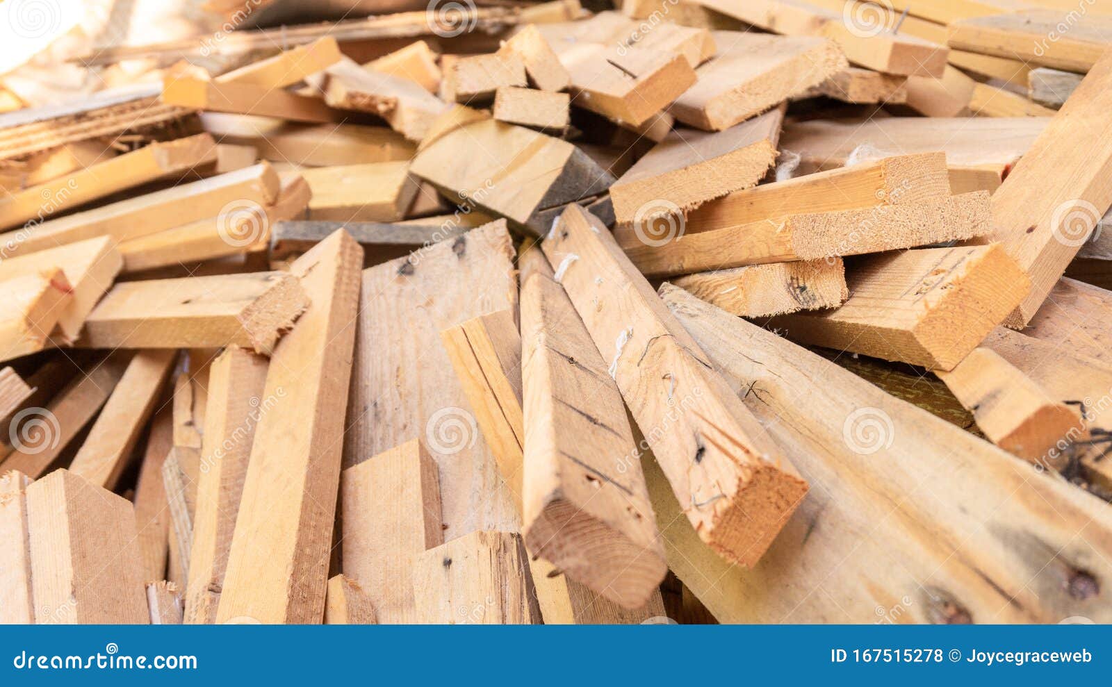 Pile Of Scrap Wood From Mattresses And Palettes For Recycled Up