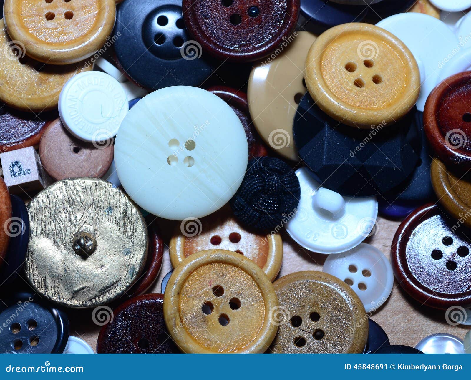 Pile of sewing buttons stock image. Image of round, circles 45848691