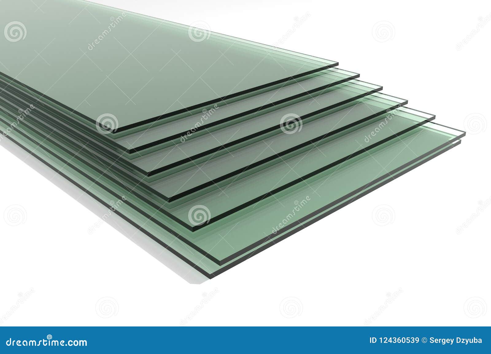 sheets of green tempered clear float glass