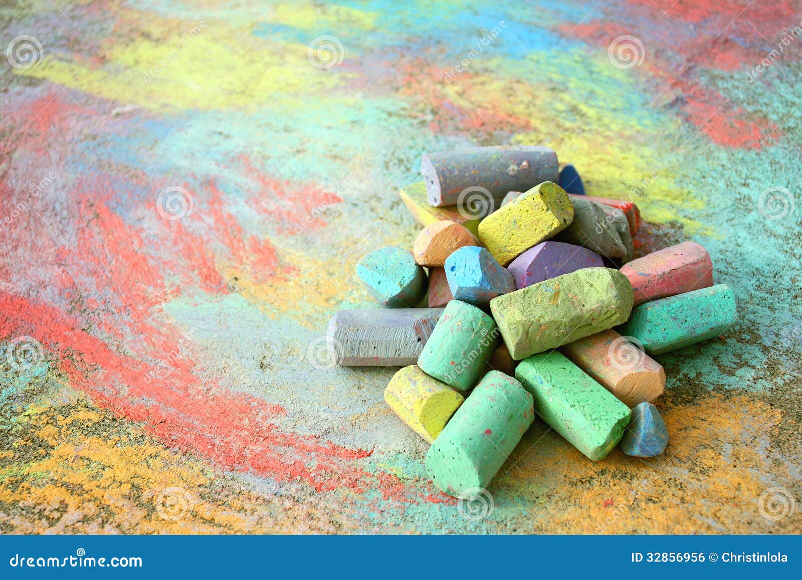 pile of sidewalk chalk