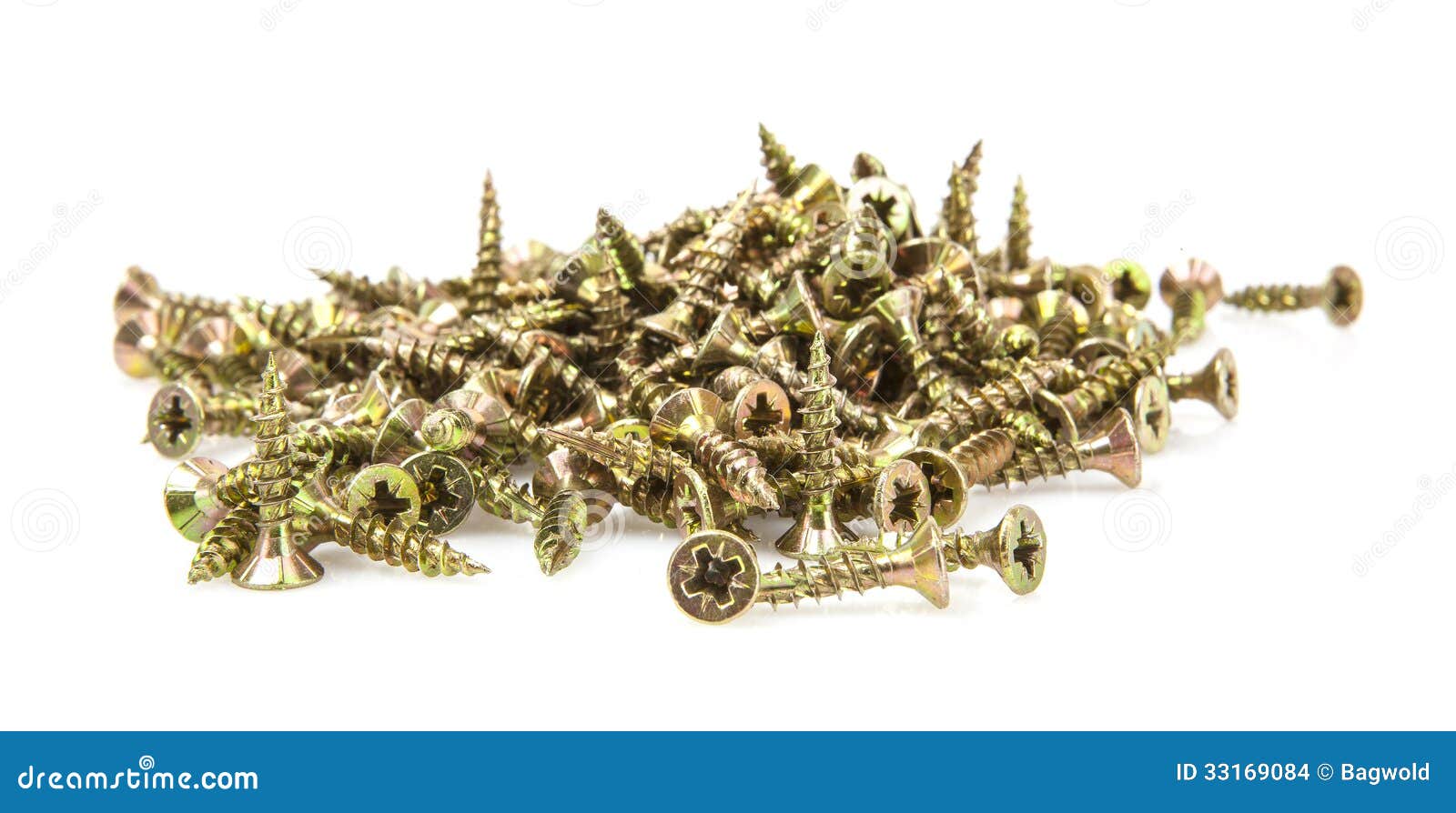 Pile of small wood screws stock photo. Image of macro 33169084