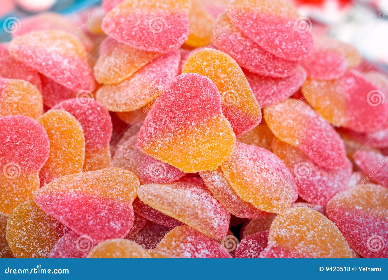 Pile Of Sweet Gelatin Hearts Picture. Image 9420518
