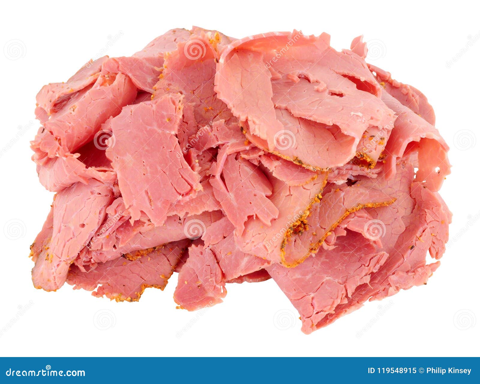 Pile of Thinly Sliced Pastrami Meat Stock Image - Image of seasoned,  background: 119548915