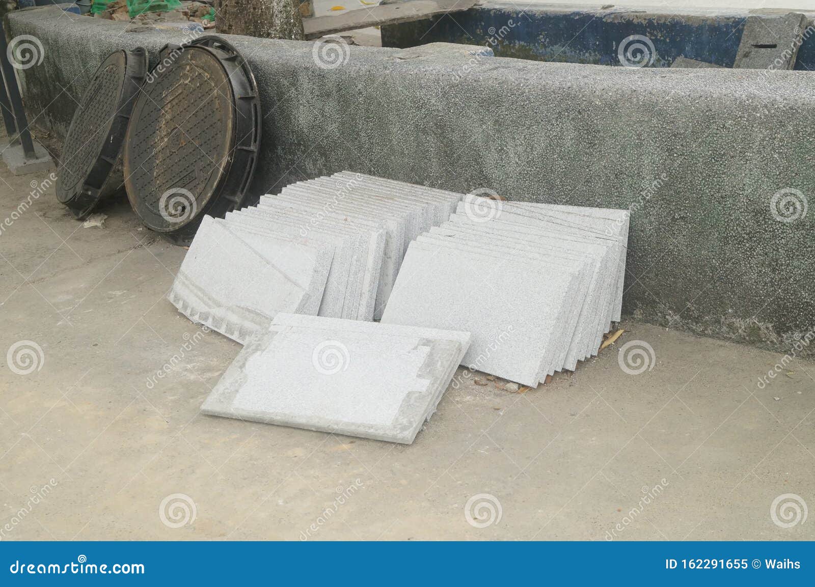A Pile of Tiles on the Construction Site Stock Image Image of site