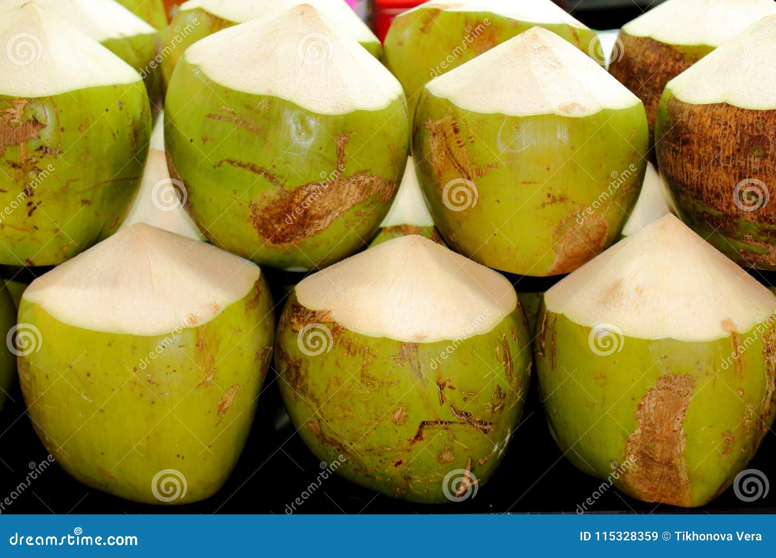 Fresh young coconuts stock image. Image of gourmet, isolated 115328359