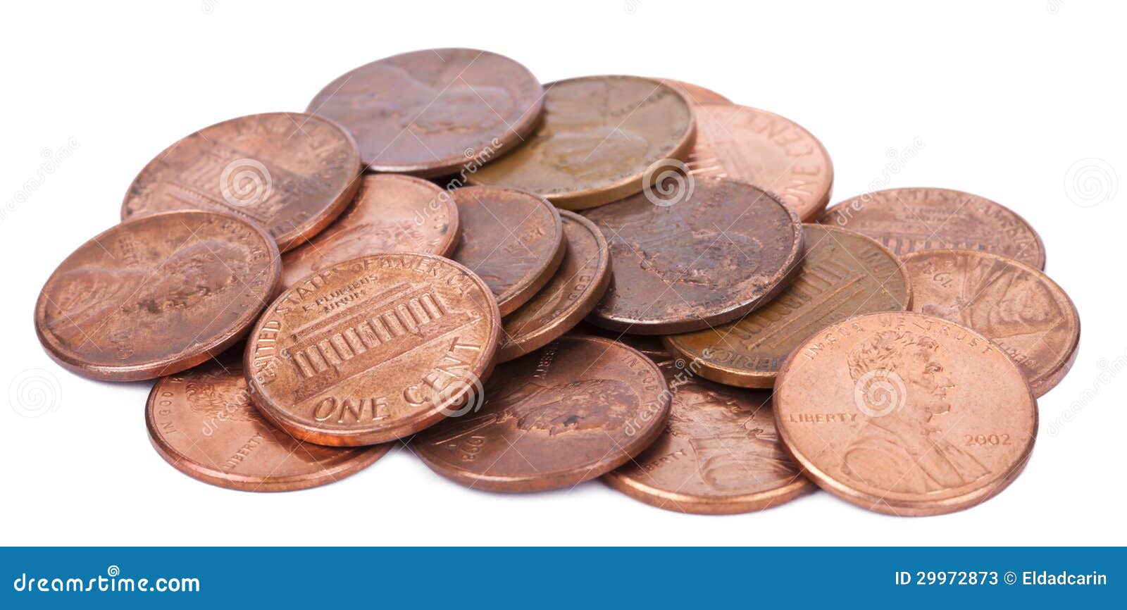 Isolated Pile Of Pennies Stock Photos Image 29972873